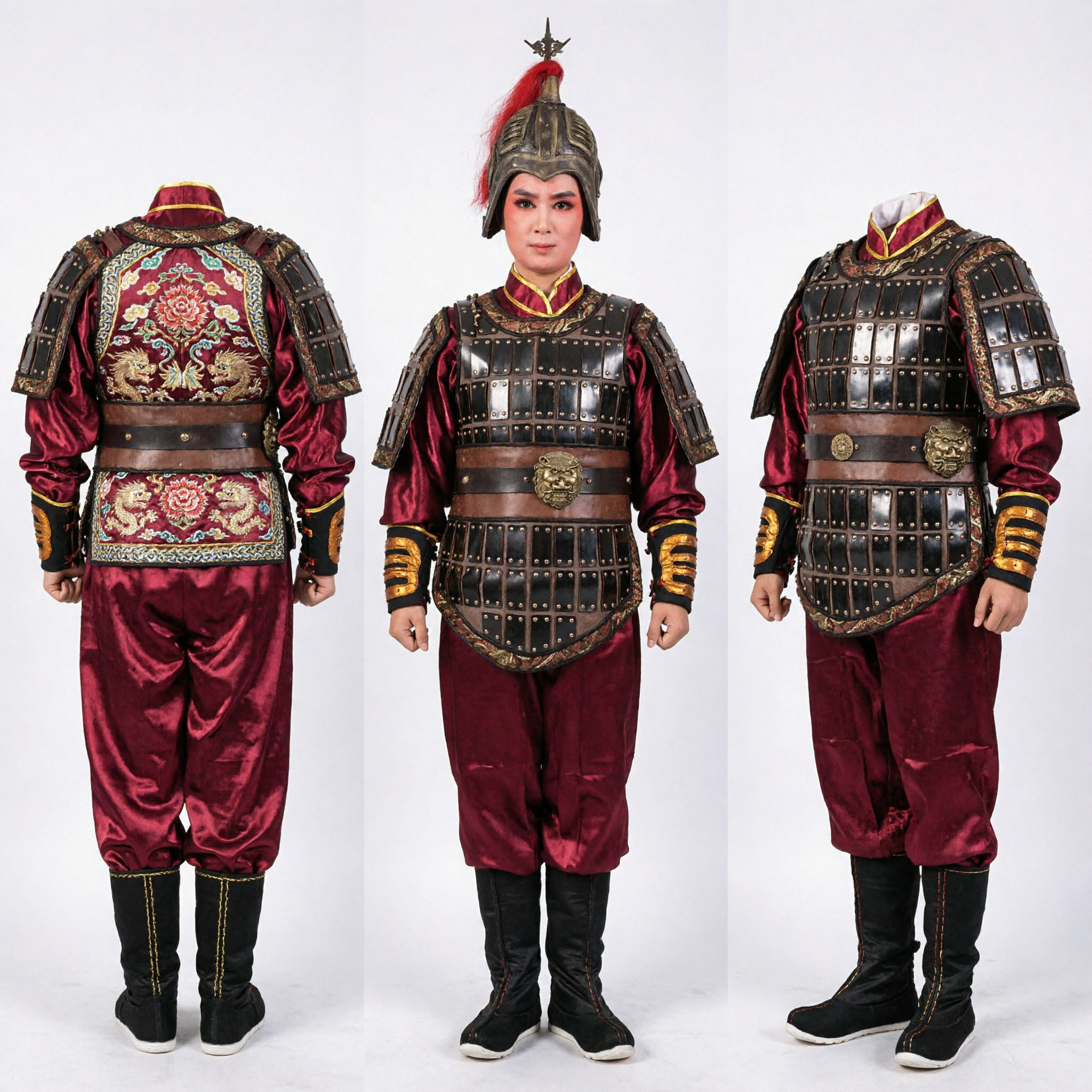 Traditional Chinese General Warrior Armor Costume Beijing Opera Performance Outfit for Men Stage Show