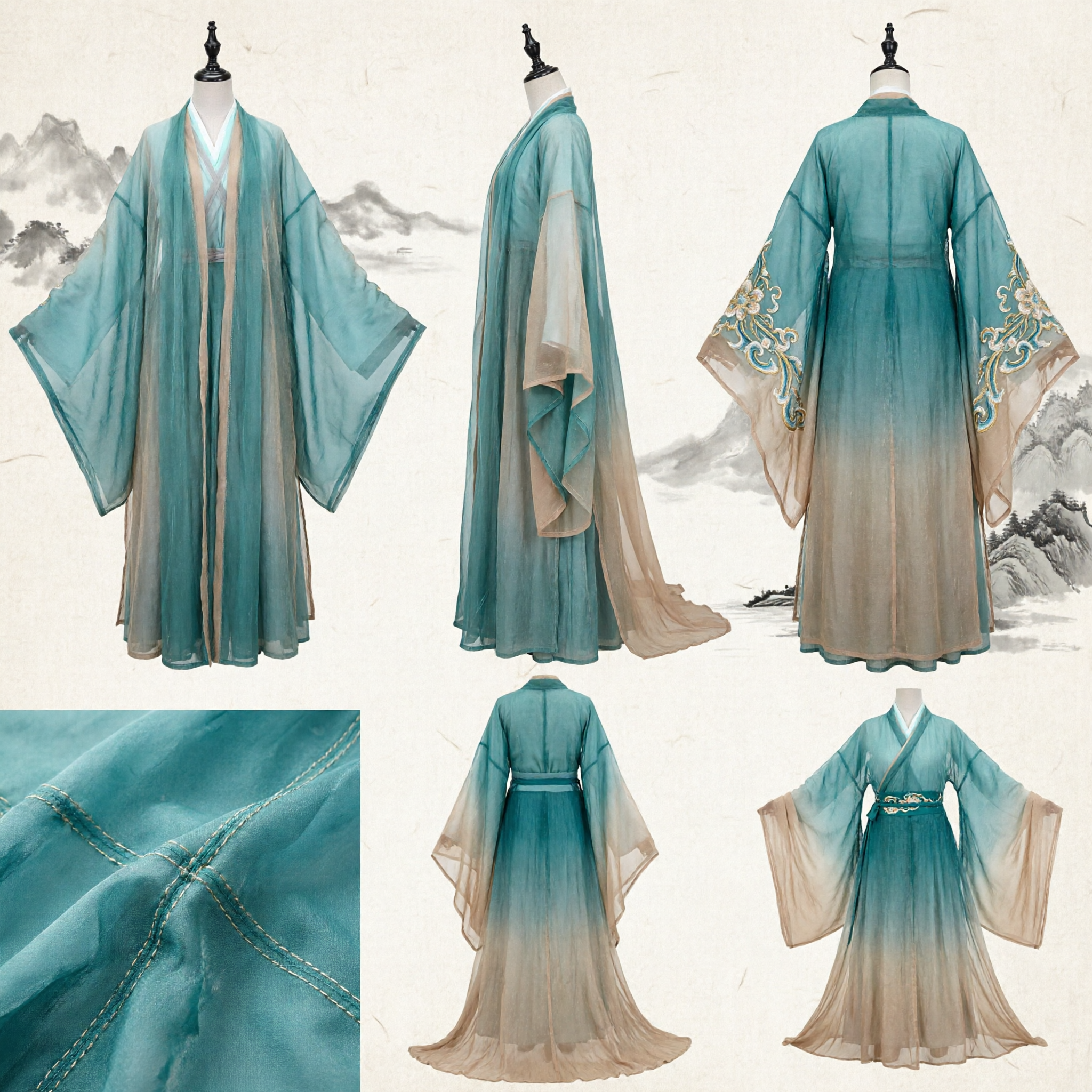 Ancient Chinese Hanfu Green Fairy Dress Traditional Drama Cosplay Costume for Women Stage Performance