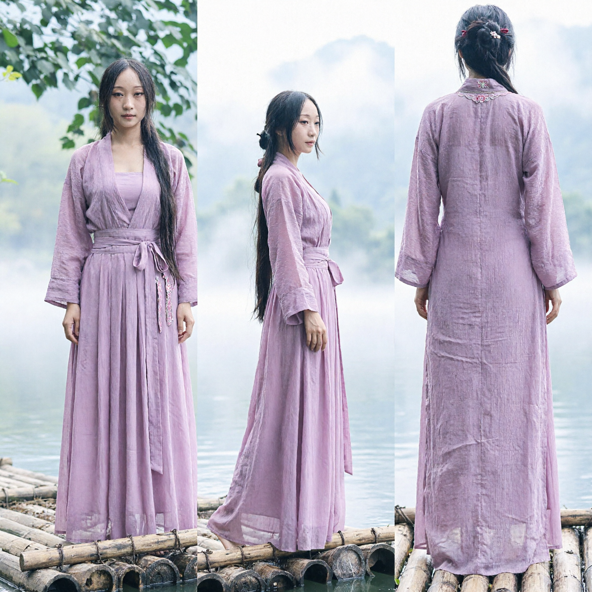 Elegant Purple Traditional Chinese Hanfu Dress Ancient Style Costume for Women Cultural Performance and Photography