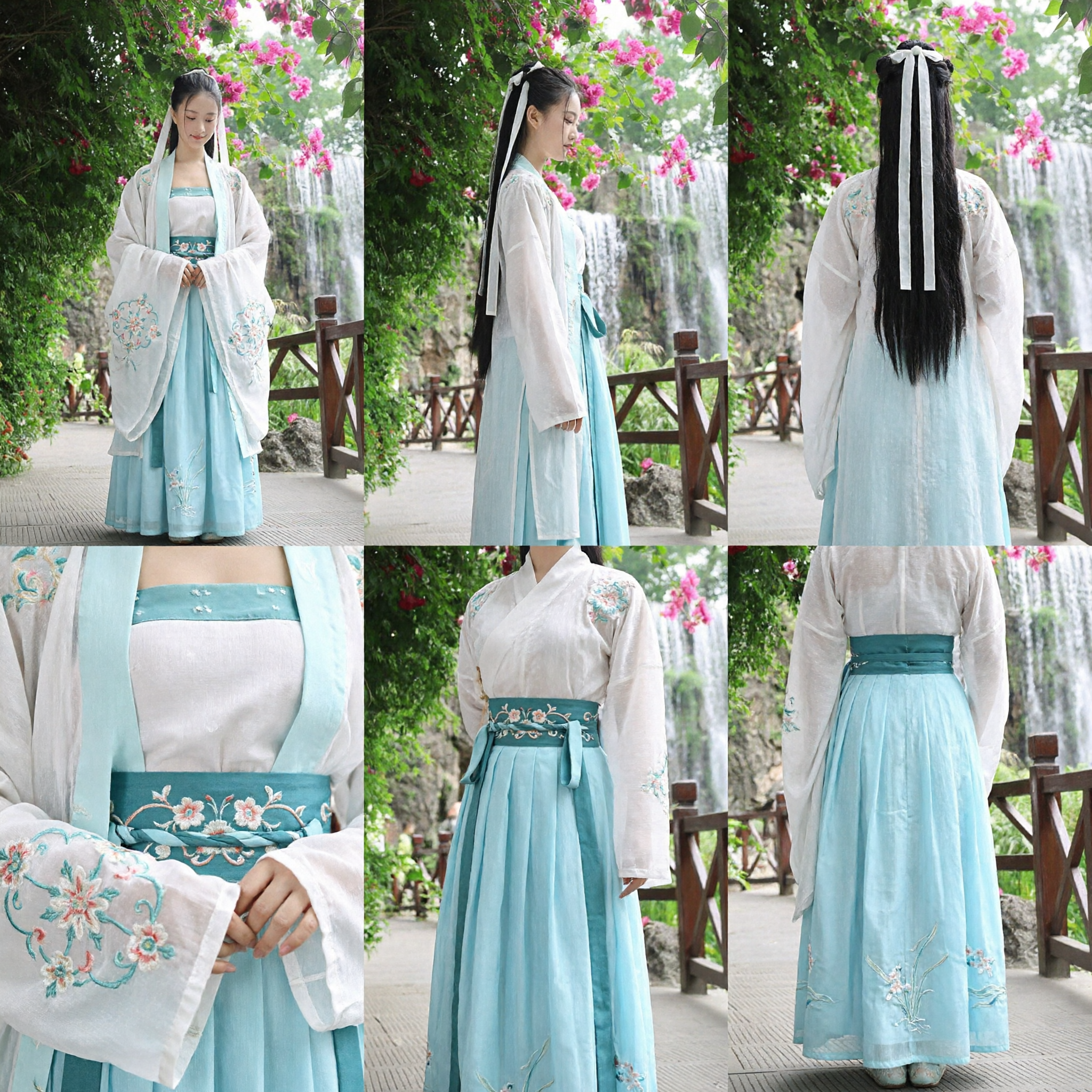 Elegant Traditional Chinese Hanfu Costume Light Blue Ancient Fairy Dress for Women Cosplay and Photography