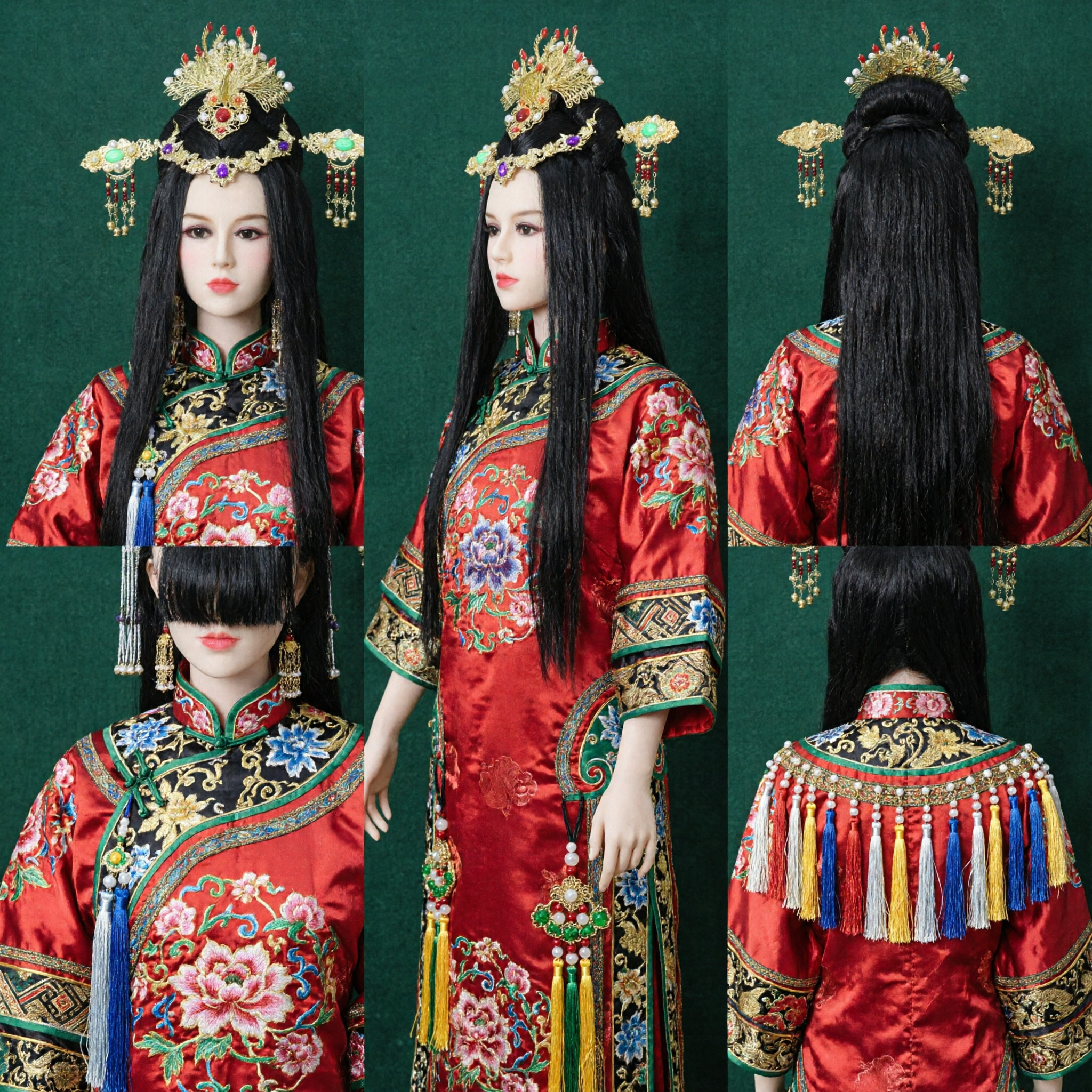 Ancient Chinese Imperial Princess Phoenix Coronet Gold Headpiece with Pearls and Tassels for Traditional Hanfu Costume