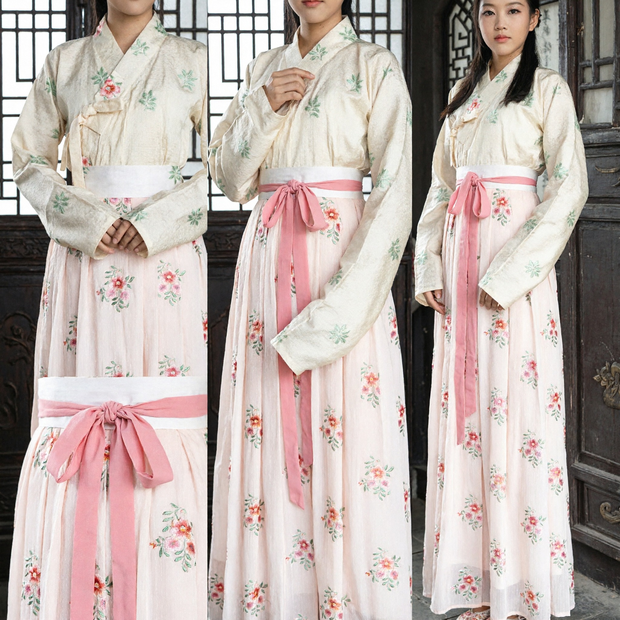 Elegant Traditional Chinese Hanfu Costume for Women Ancient Floral Embroidery Ming Dynasty Style Historical Dress