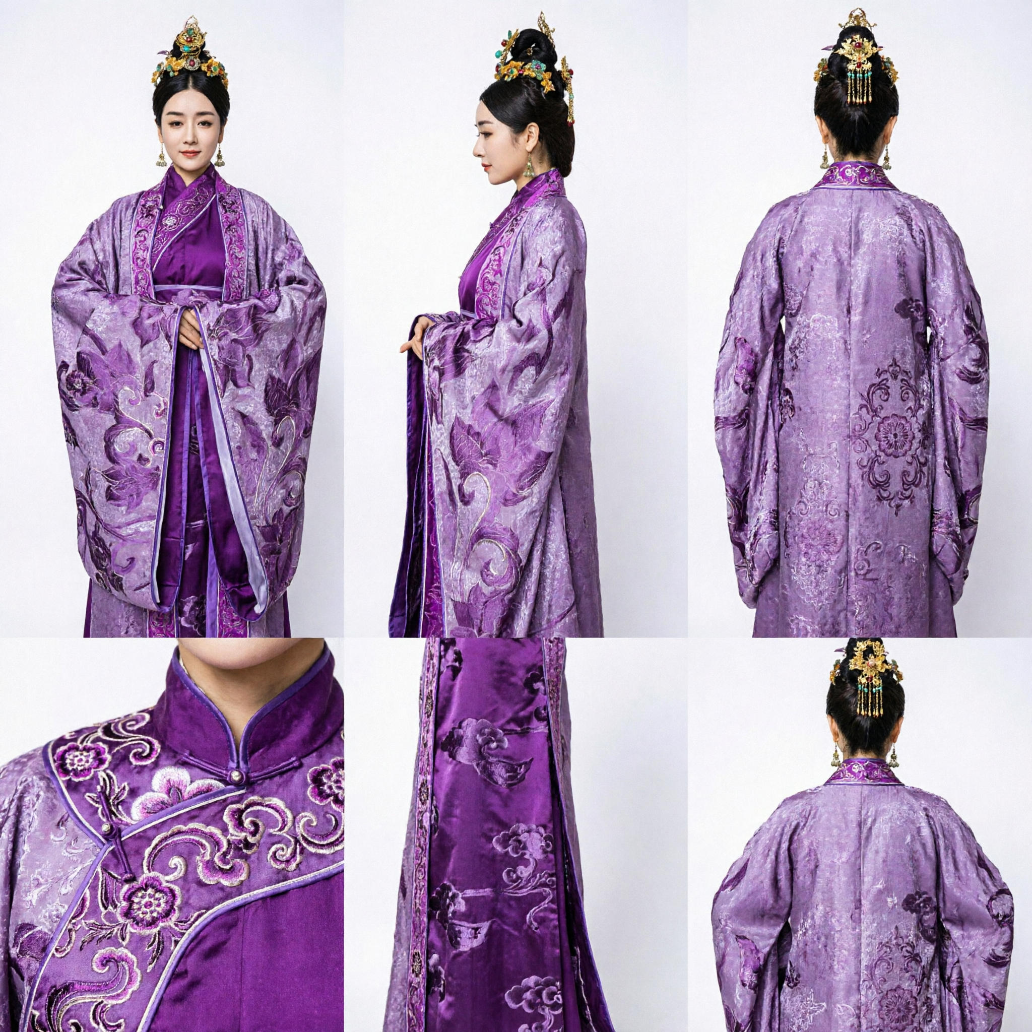 Ancient Chinese Empress Costume Purple Hanfu Dress Traditional Qin Dynasty Clothing for Women Cosplay Photography