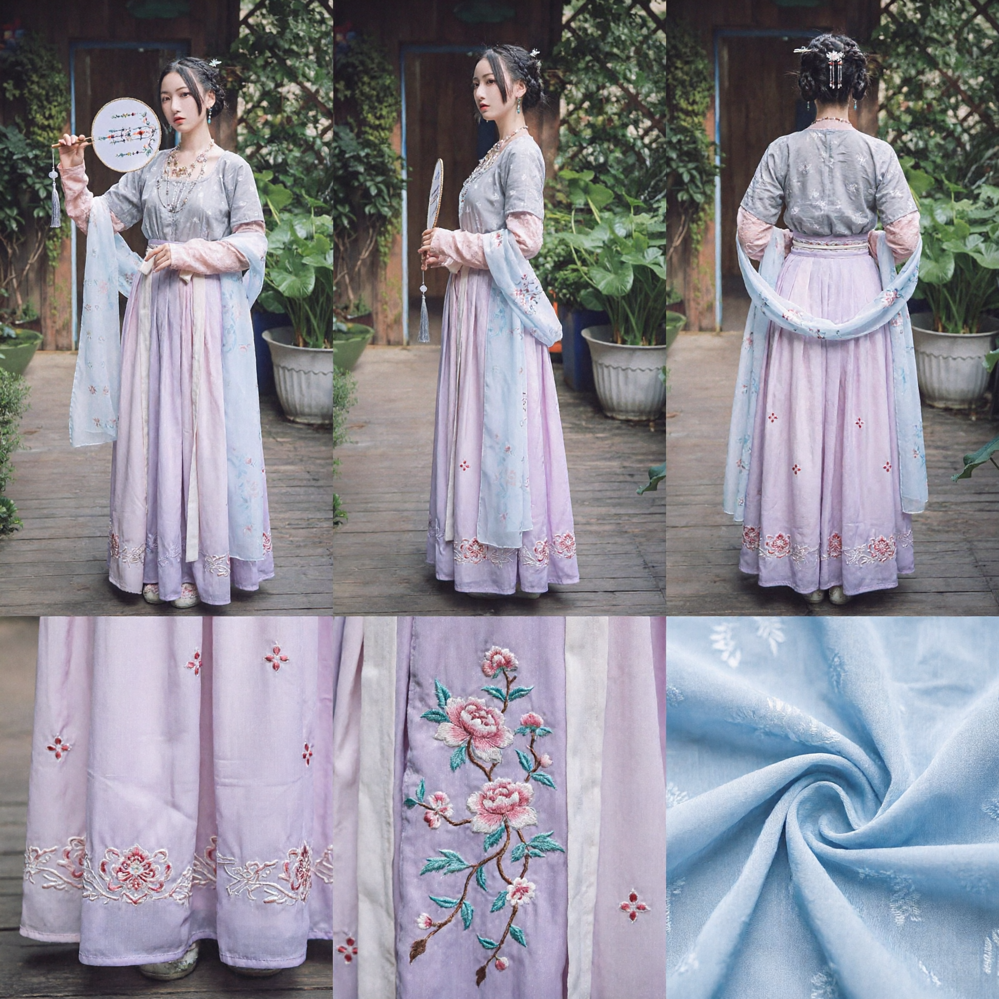 Elegant Traditional Chinese Hanfu Costume for Women Ancient Style Embroidered Long Skirt and Wide Sleeve Dress for Festivals
