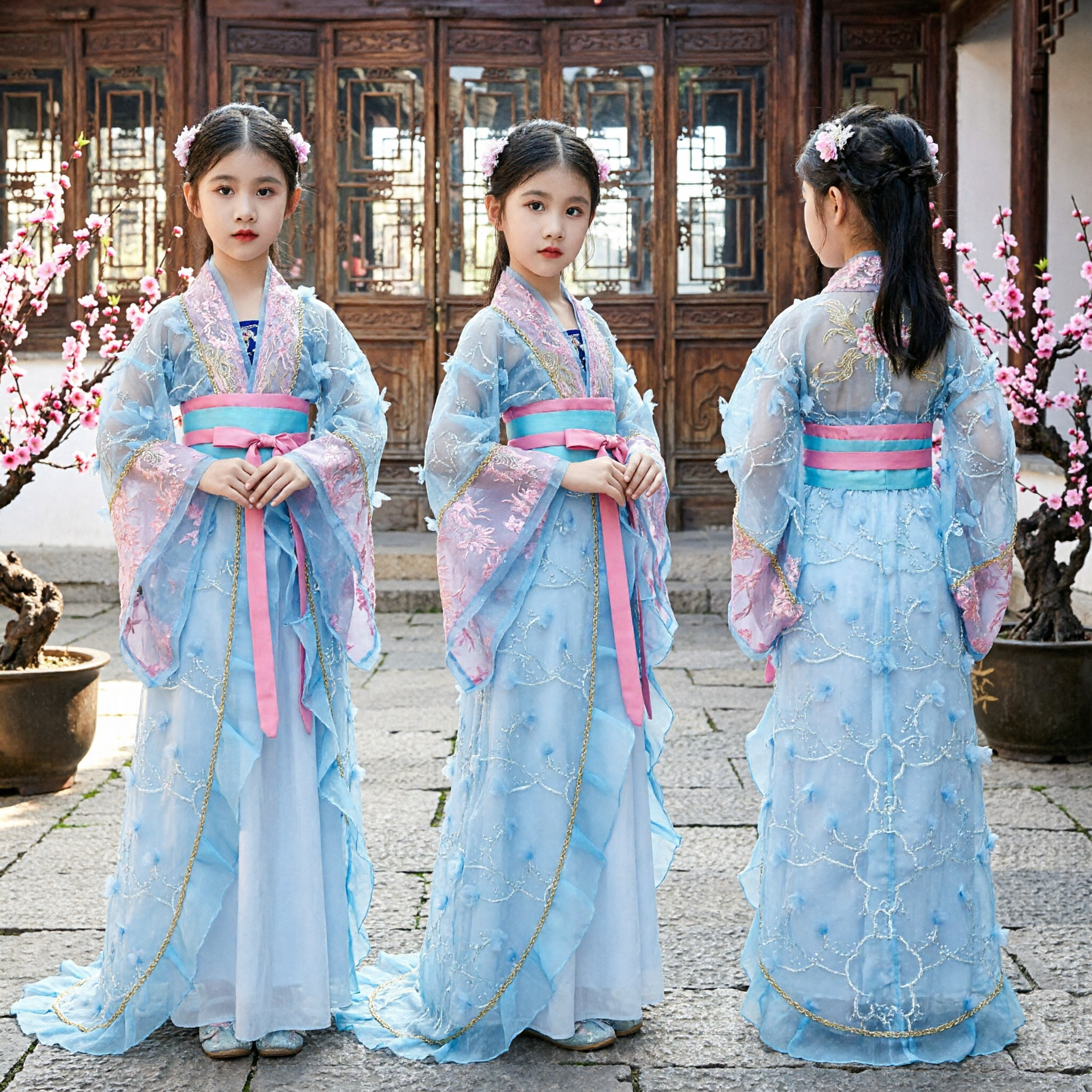Traditional Chinese Hanfu Costume for Kids Girls Ancient Fairy Dress Tang Dynasty Clothing for Performance