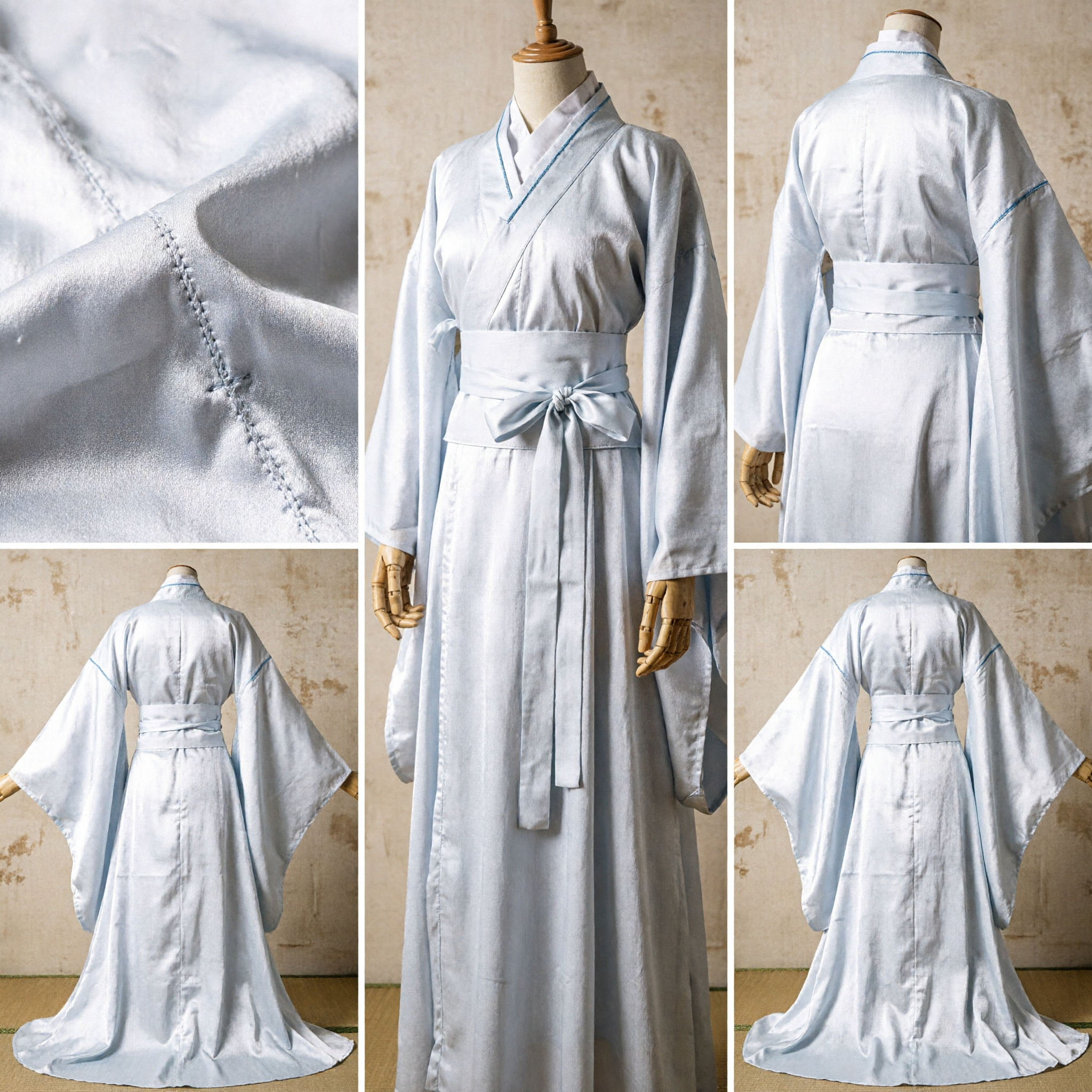 Men's White Hanfu Traditional Chinese Costume Ancient Scholar Robe Wuxia Cosplay Performance Outfit for Adults