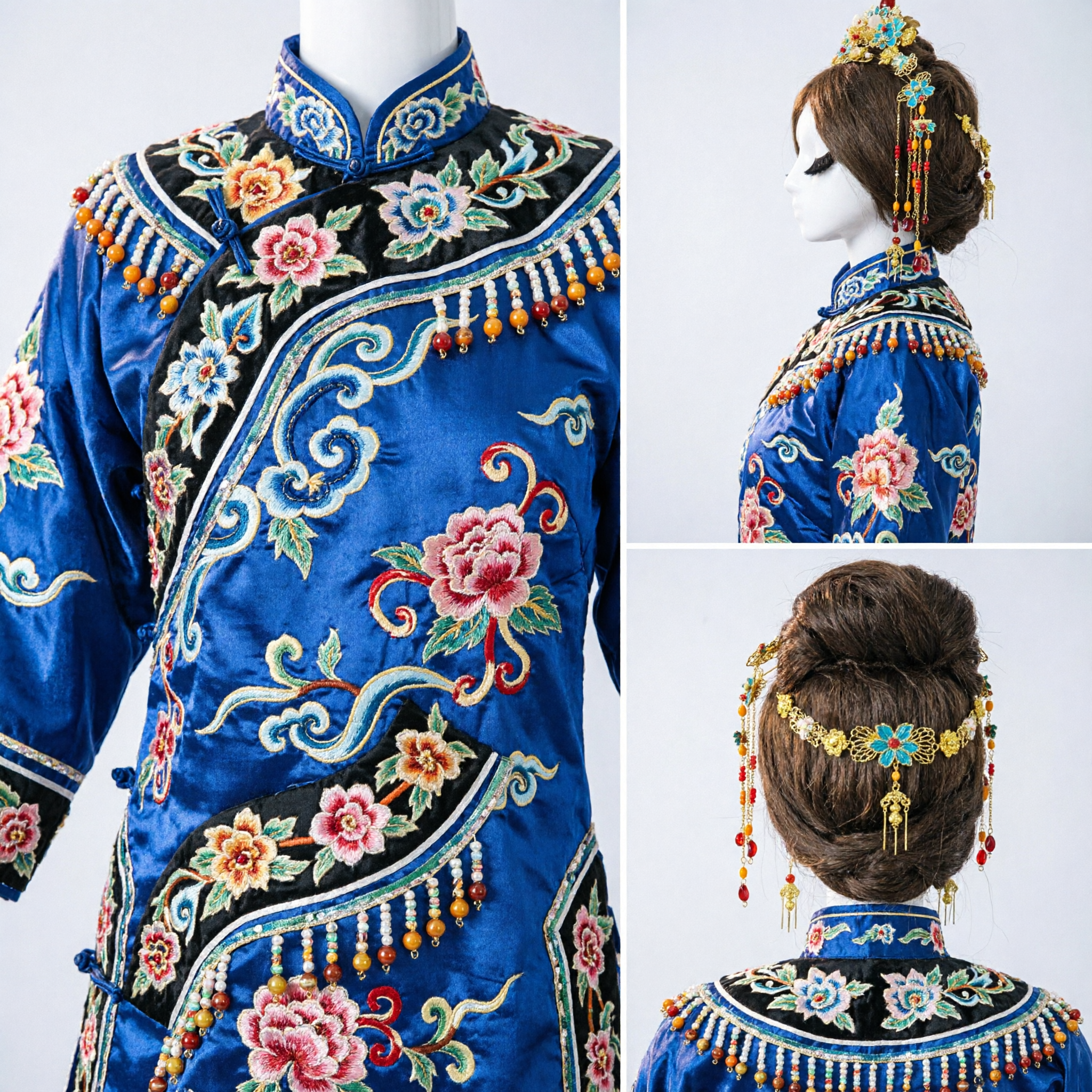 Exquisite Traditional Chinese Phoenix Crown Hairpin Ancient Hanfu Headpiece Wedding Bride Jewelry with Dangling Tassels