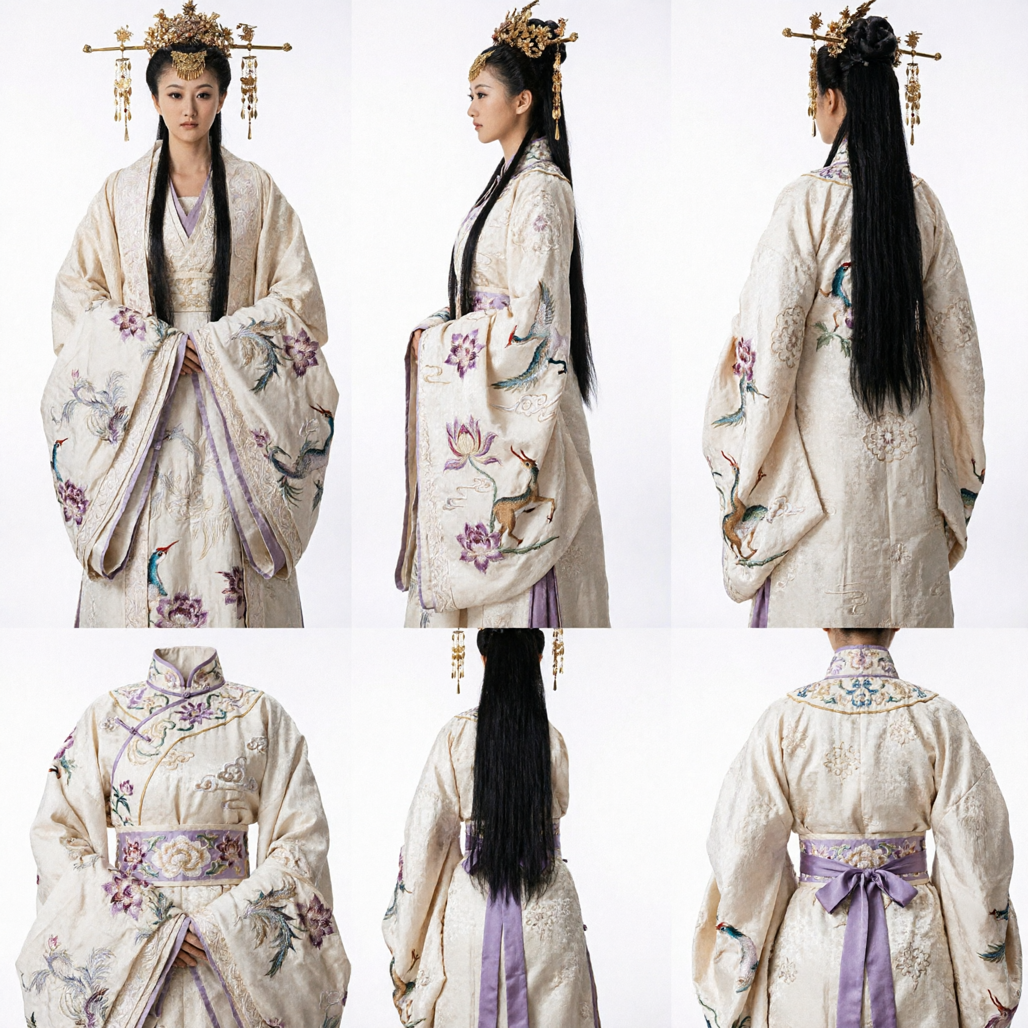 Women's Ancient Chinese Hanfu Costume Traditional Royal Noble Dress Floral Embroidery Historical Cosplay Outfit