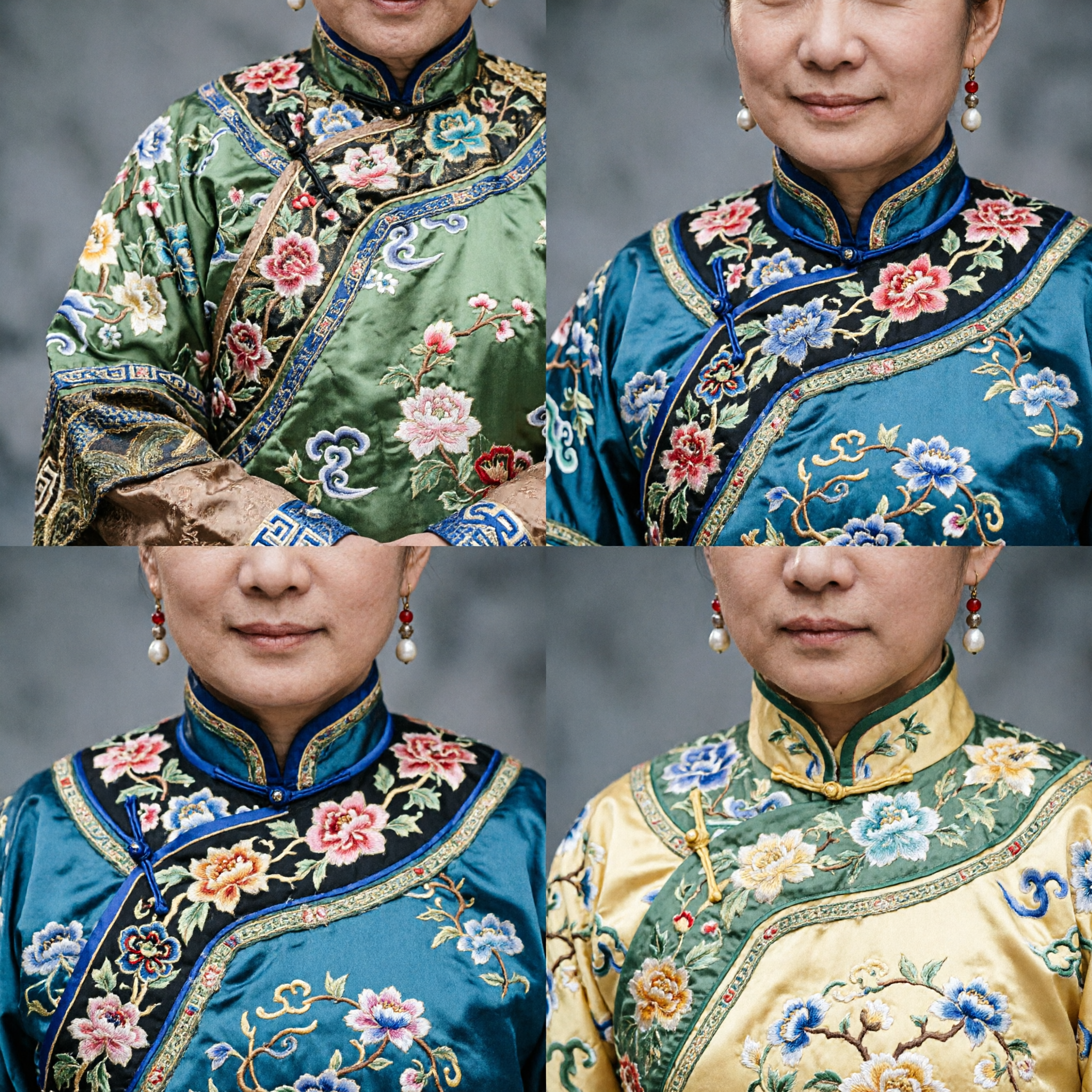 Traditional Chinese Qing Dynasty Imperial Empress Robe and Child Prince Costume Set for Theater Cosplay