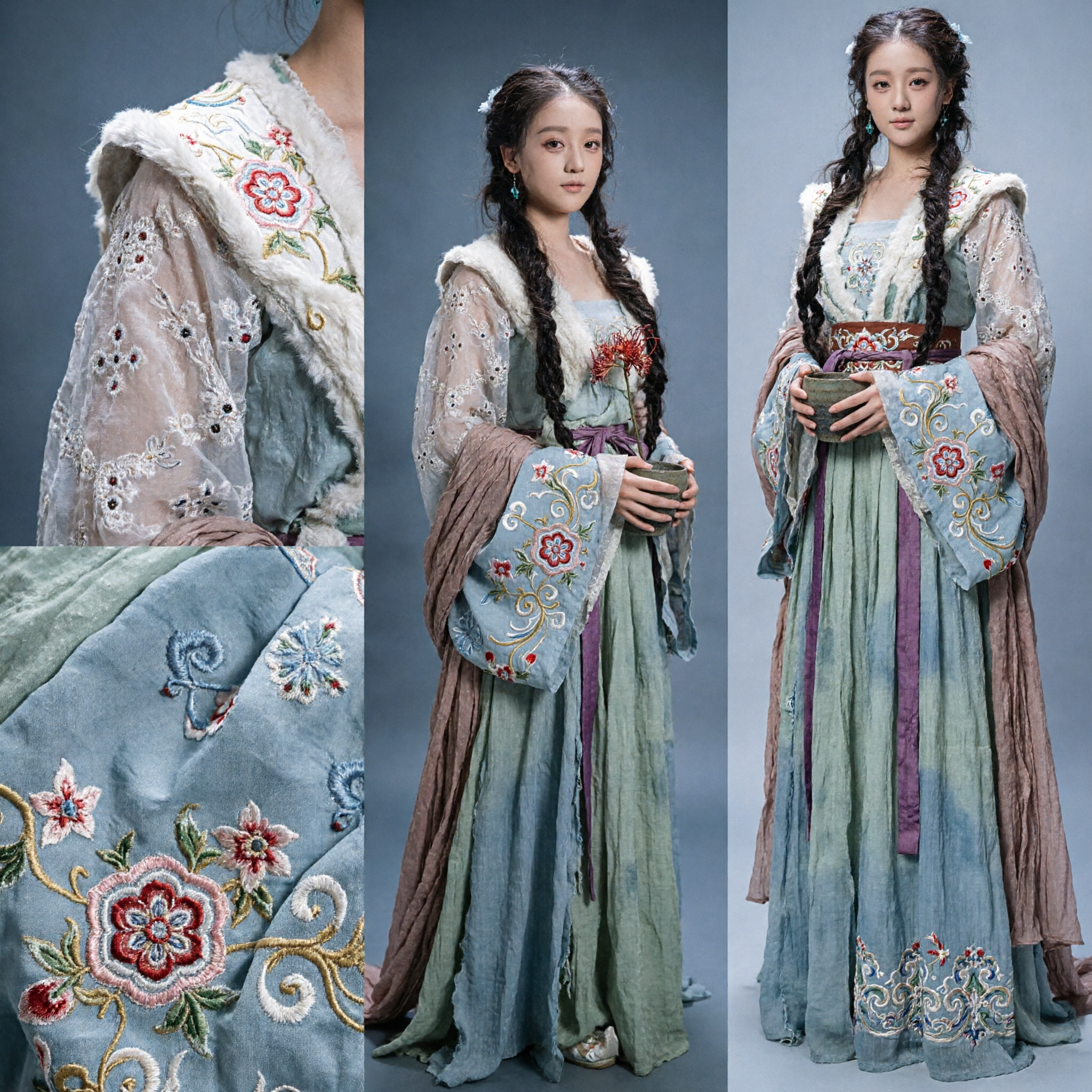 Traditional Women's Ancient Chinese Hanfu Costume Wuxia Fantasy Dress for Cosplay and Historical Drama Performance