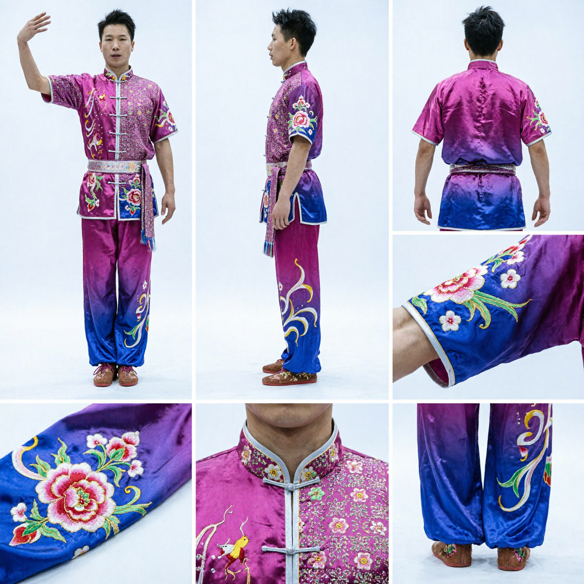 Men's Traditional Wushu Uniform Professional Kung Fu Suit for Martial Arts Competition and Performance