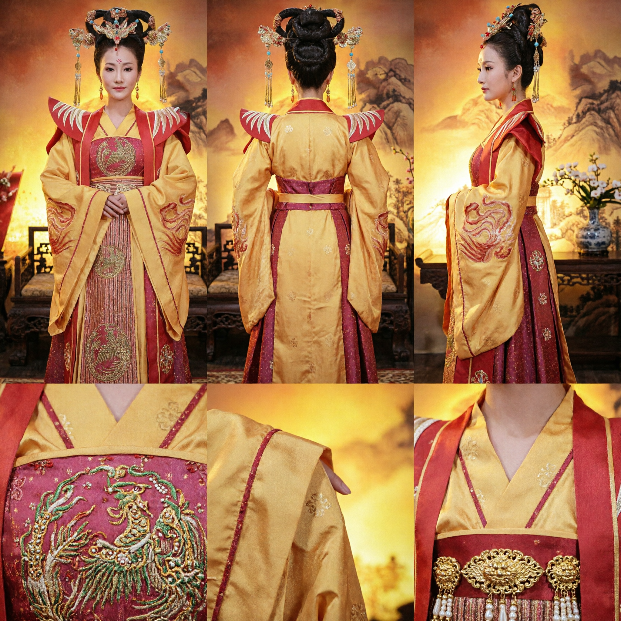 Women's Chinese Imperial Empress Costume Tang Dynasty Palace Lady Hanfu Dress for Historical Cosplay