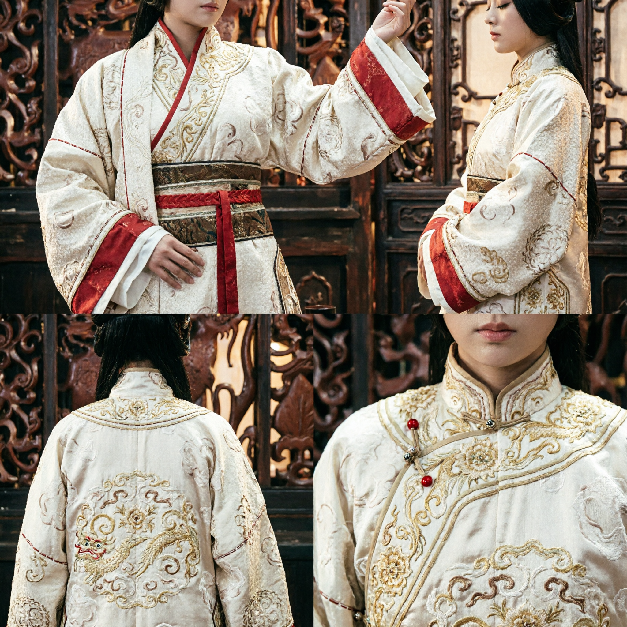 Ancient Chinese Imperial Concubine White Embroidered Hanfu Dress Traditional Historical Period Drama Cosplay Costume for Women