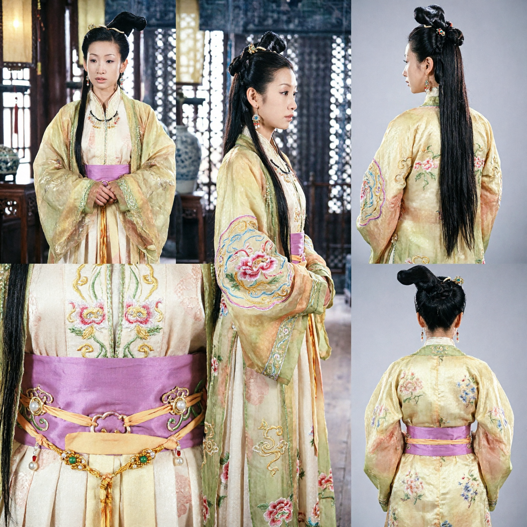 Ancient Chinese Hanfu Costume for Women Yellow Traditional Dress Historical Drama Cosplay Han Dynasty Style