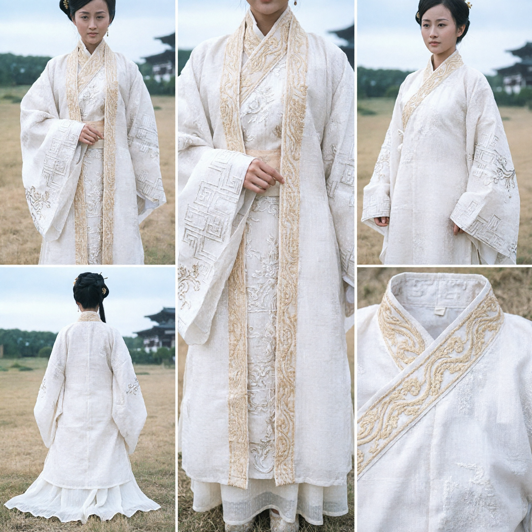 Elegant White Traditional Chinese Hanfu Costume for Women Ancient Period Drama Cosplay and Cultural Events
