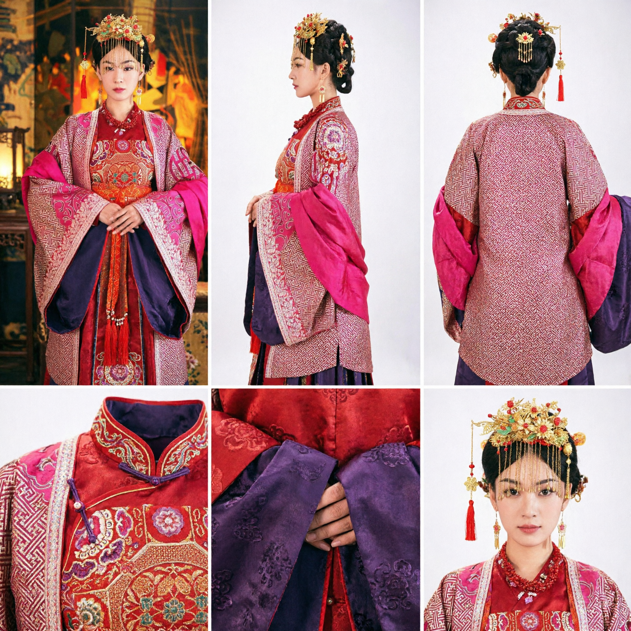 Traditional Chinese Ming Dynasty Red Wedding Hanfu Costume for Women Ancient Empress Noblewoman Dress