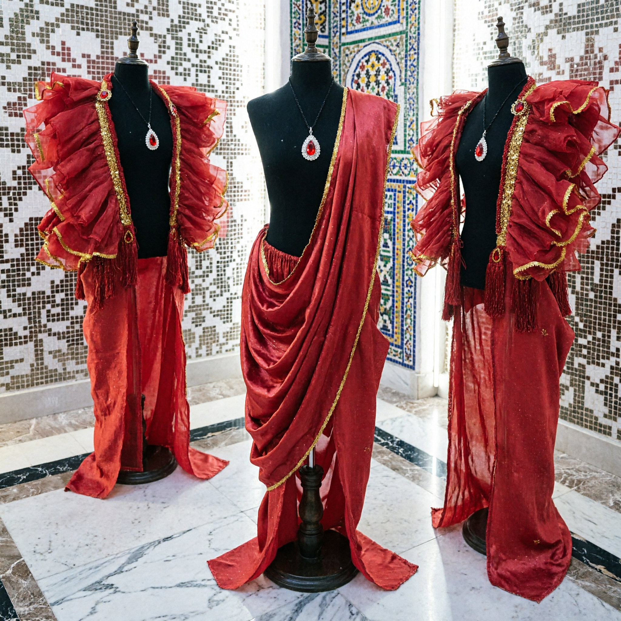 Vibrant Red Ruffled Flamenco Dance Costume for Women Spanish Matador Stage Performance Outfit