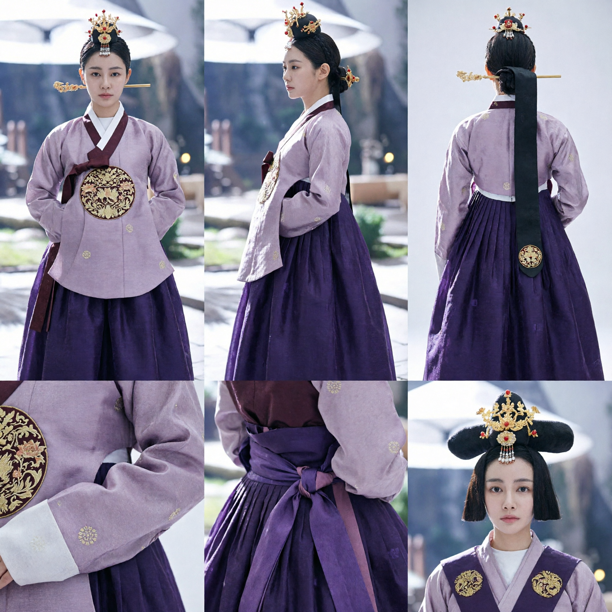 Purple Traditional Korean Hanbok Palace Lady Costume Ancient Court Dress for Women Cosplay Performance
