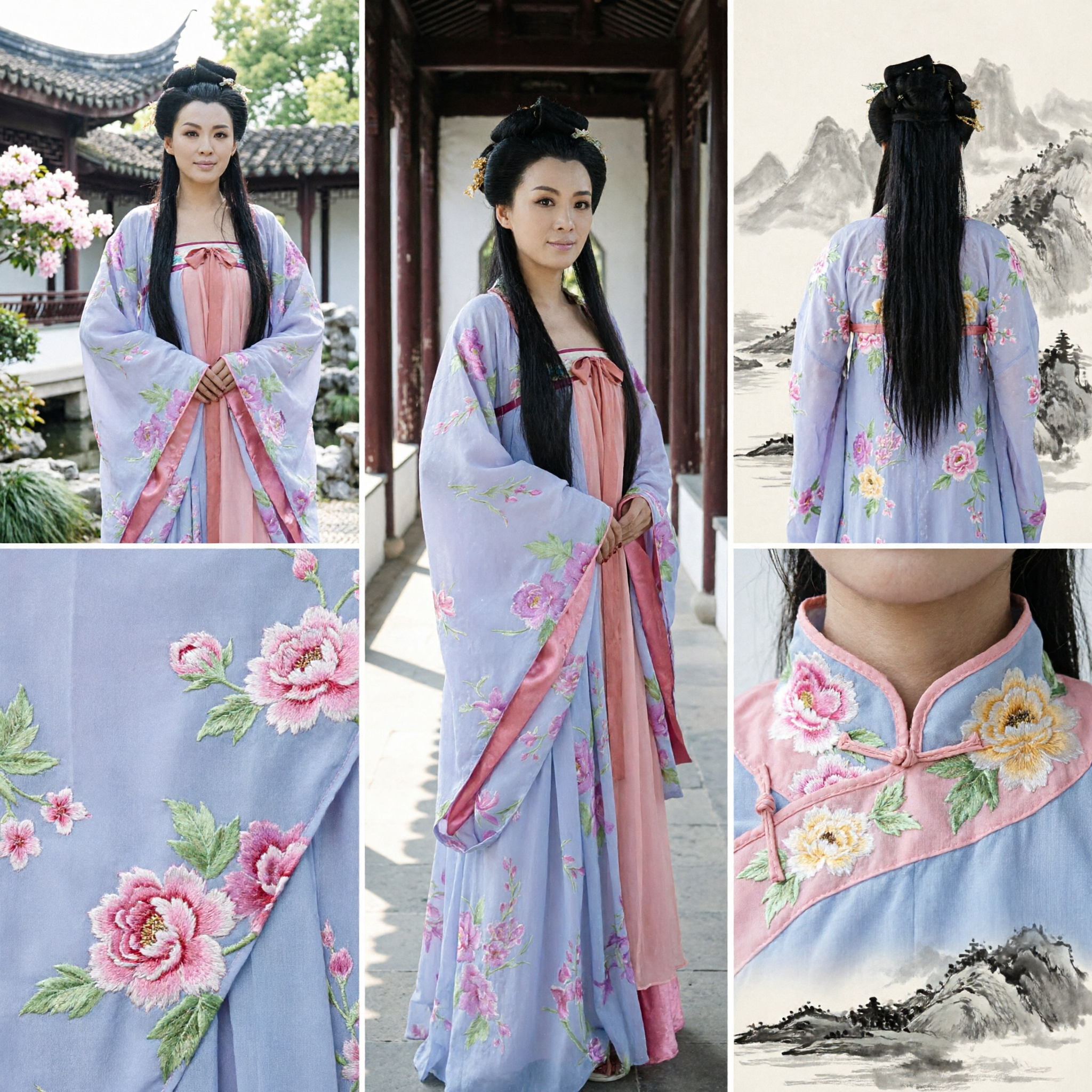 Traditional Chinese Hanfu Costume for Women Ancient Fairy Dress Tang Dynasty Princess Clothing for Cosplay Performance