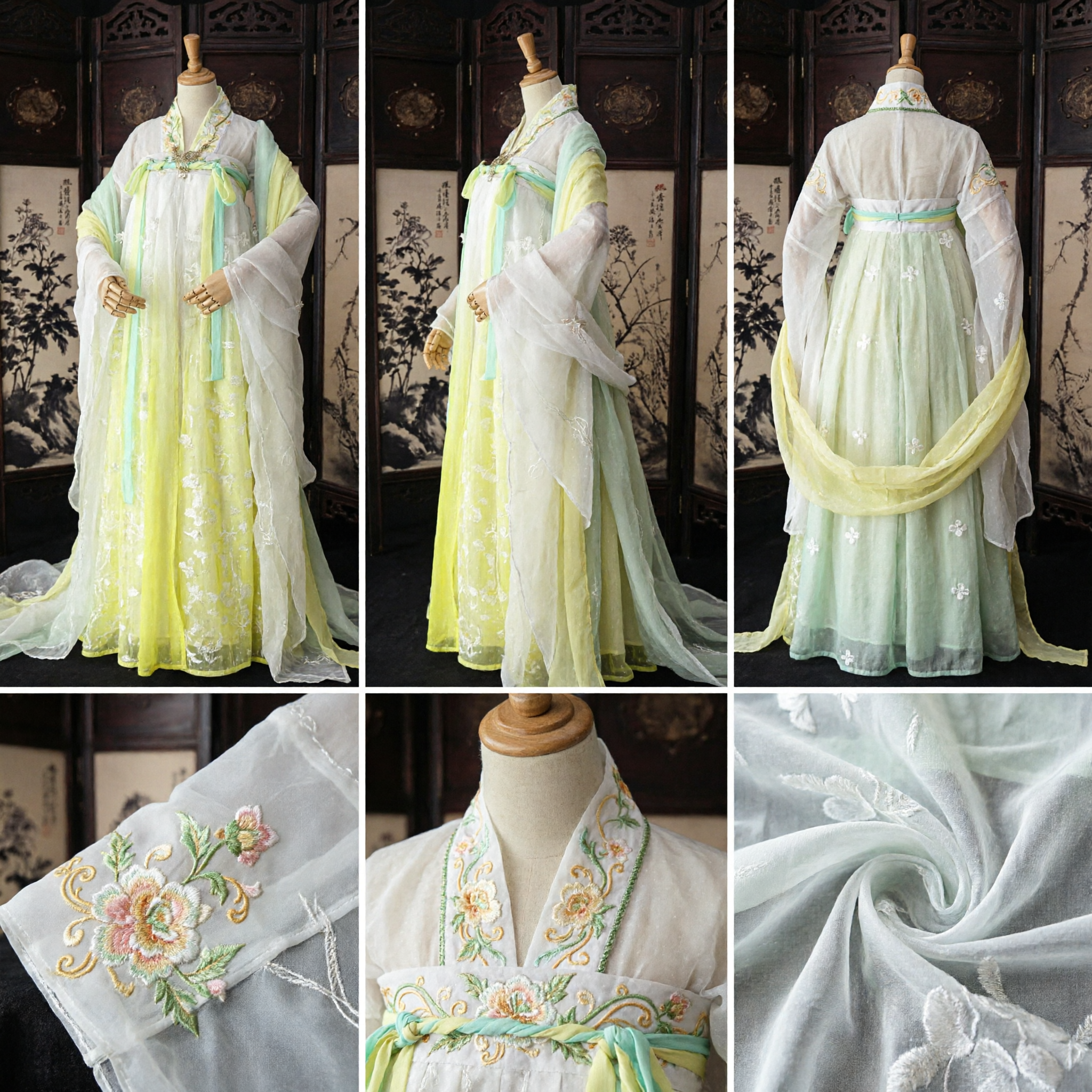 Traditional Chinese Hanfu Costume for Women Elegant Yellow Fairy Dress Ancient Embroidered Clothing for Cosplay