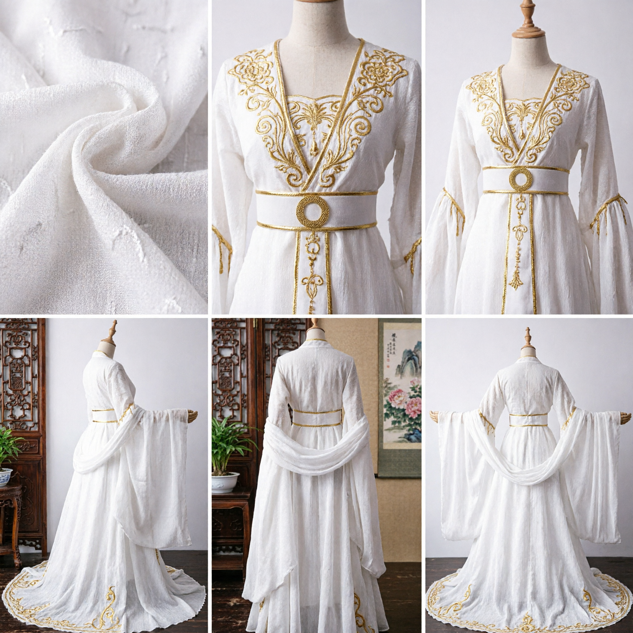 Elegant White Ancient Chinese Hanfu Fairy Dress Traditional Cosplay Costume for Women Stage Performance