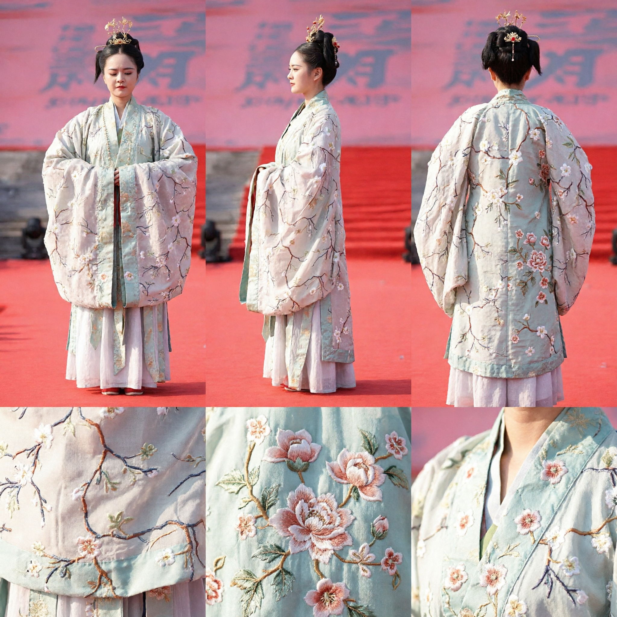 Traditional Chinese Hanfu Dress for Women Ancient Jin Dynasty Style Plum Blossom Dance Performance Costume