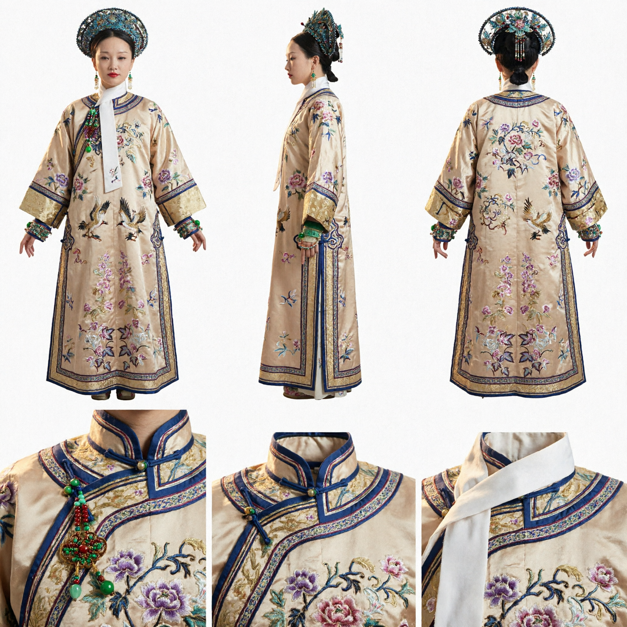 Qing Dynasty Empress Costume Traditional Chinese Embroidered Robe for Women Historical Cosplay