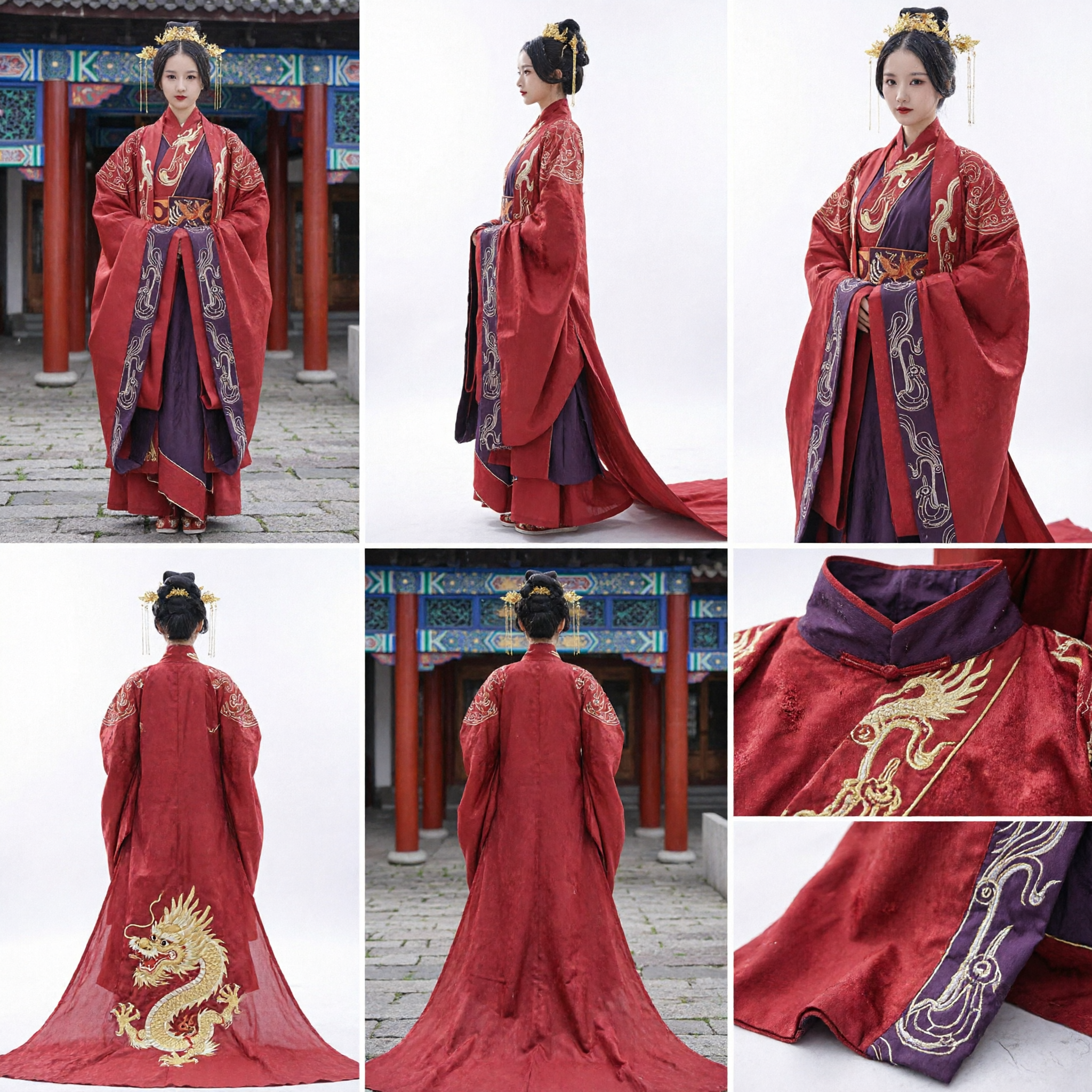 Traditional Chinese Red Hanfu Dress Ancient Princess Robe Han Dynasty Style Costume for Women Wedding Cosplay