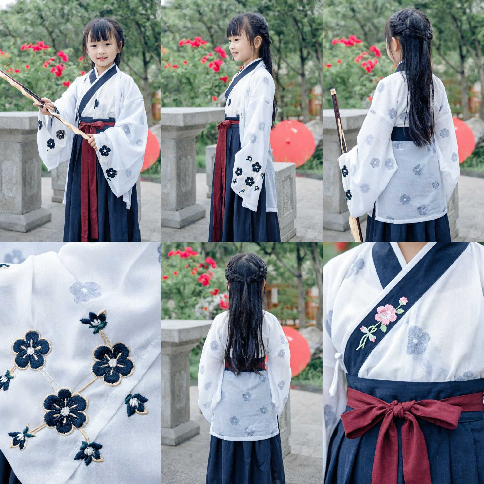 Traditional Chinese Hanfu Costume for Kids Girls Ancient Clothing Outfit for Festival Performance