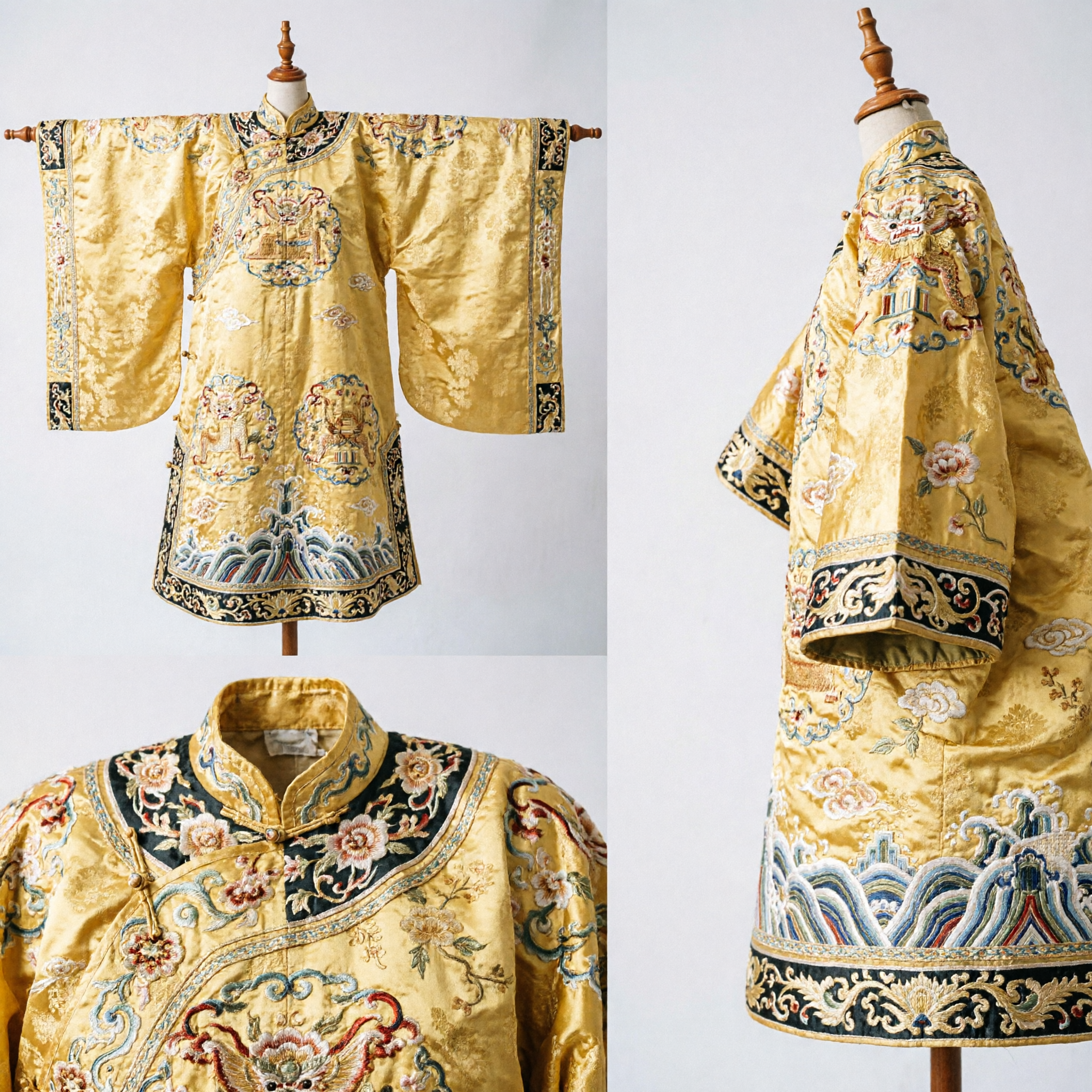 Chinese Traditional Tang Dynasty Empress Costume Gold Hanfu Dress Ancient Princess Clothing for Women