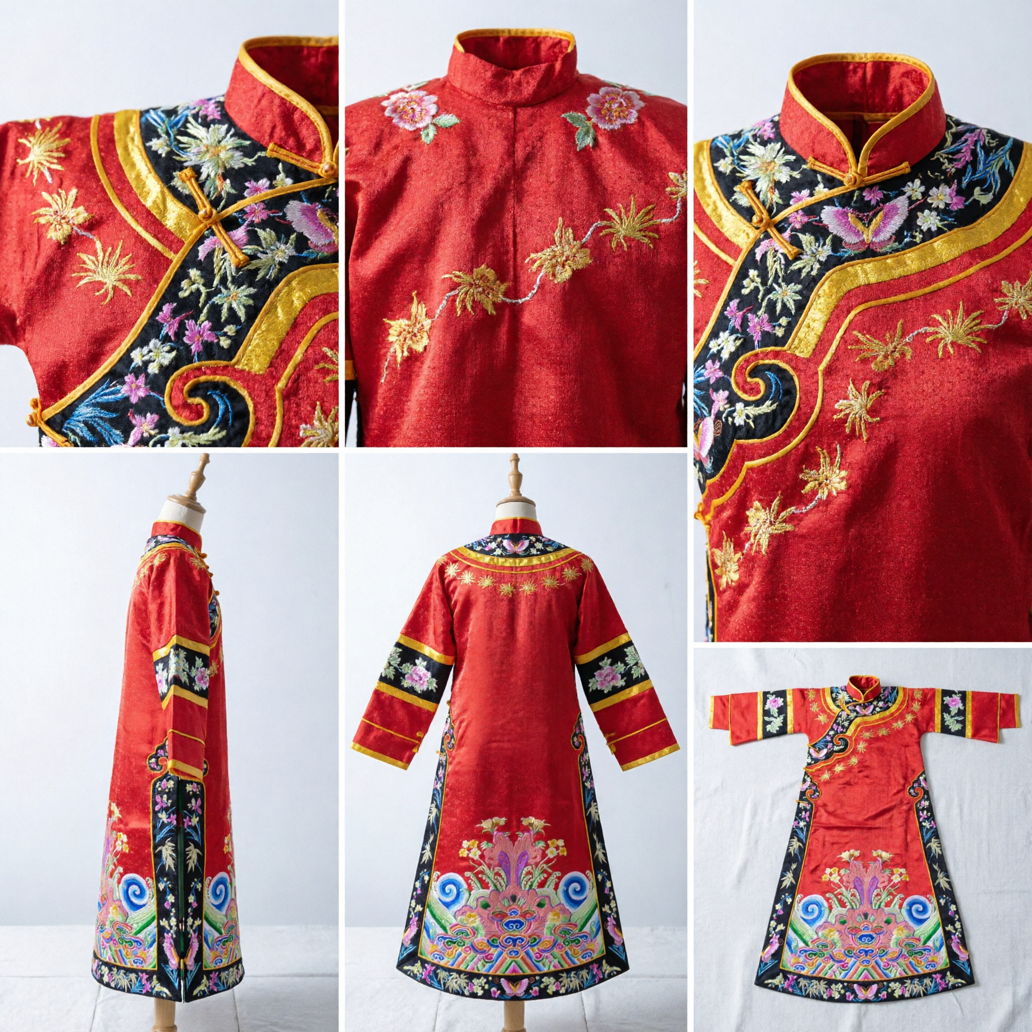 Traditional Chinese Peking Opera Red Mang Pao Robe Ancient Official Embroidered Costume for Stage Performance