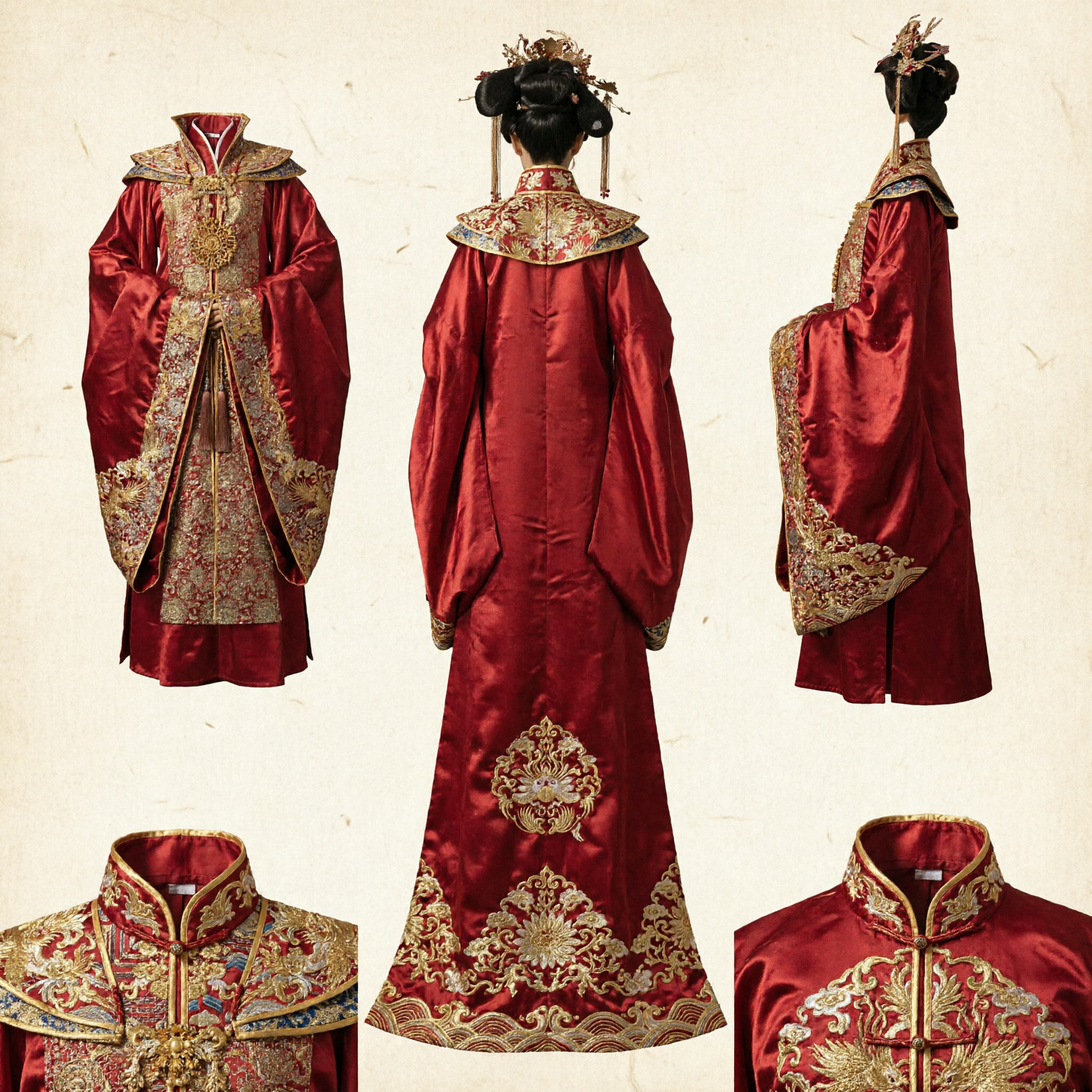 Chinese Traditional Red Empress Hanfu Costume Tang Dynasty Palace Dress for Women Wedding Cosplay