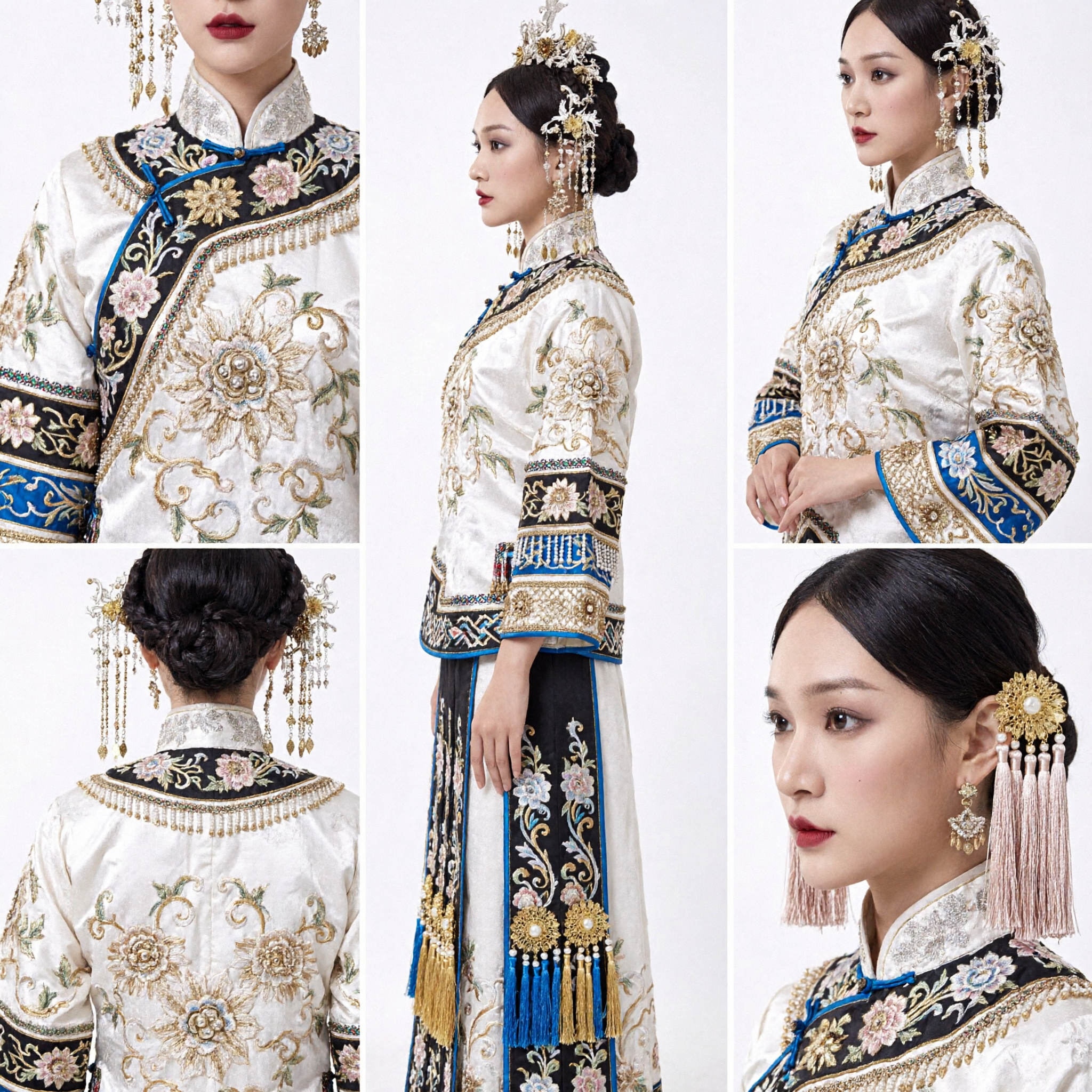 Traditional Chinese Wedding Hair Accessories Bride Phoenix Crown Hanfu Xiuhe Suit Headpiece Gold Silver Tassel Ornaments