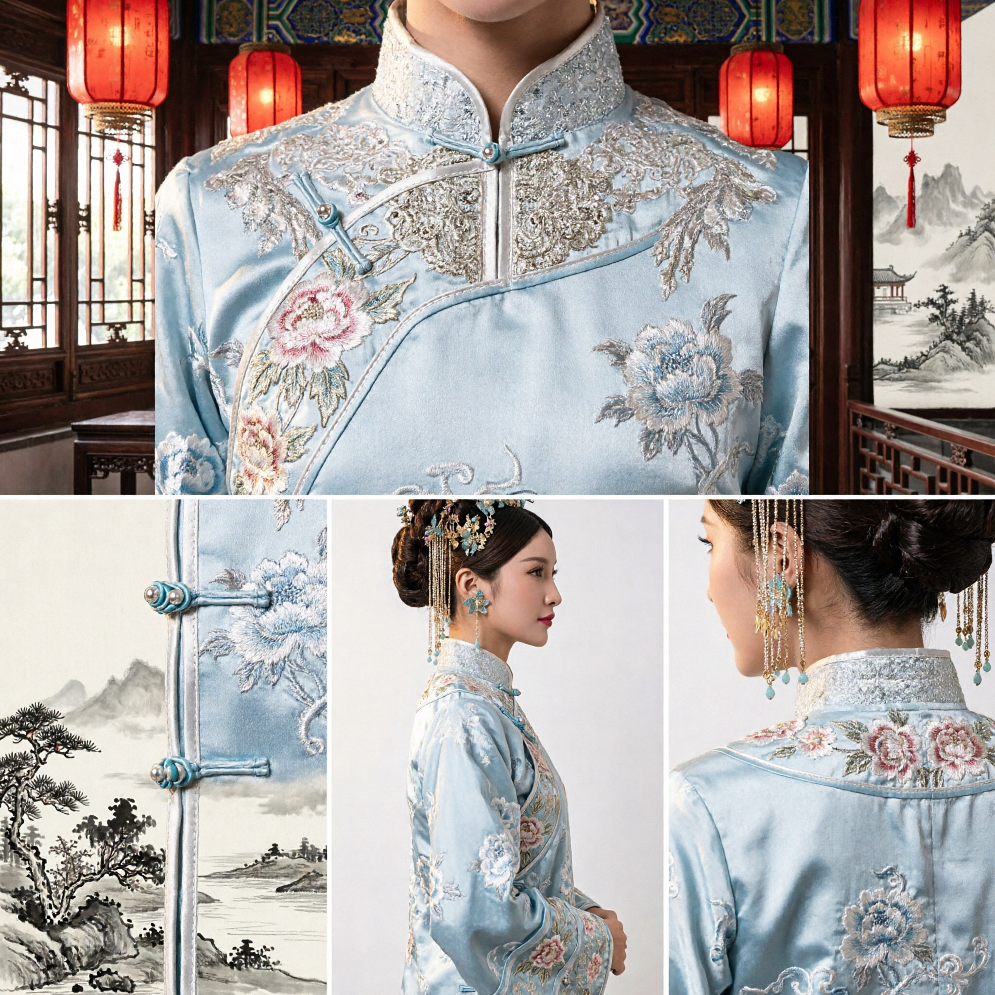 Ancient Chinese Princess Hair Accessories Qing Dynasty Butterfly Tassel Headdress Traditional Wedding Headpiece for Women