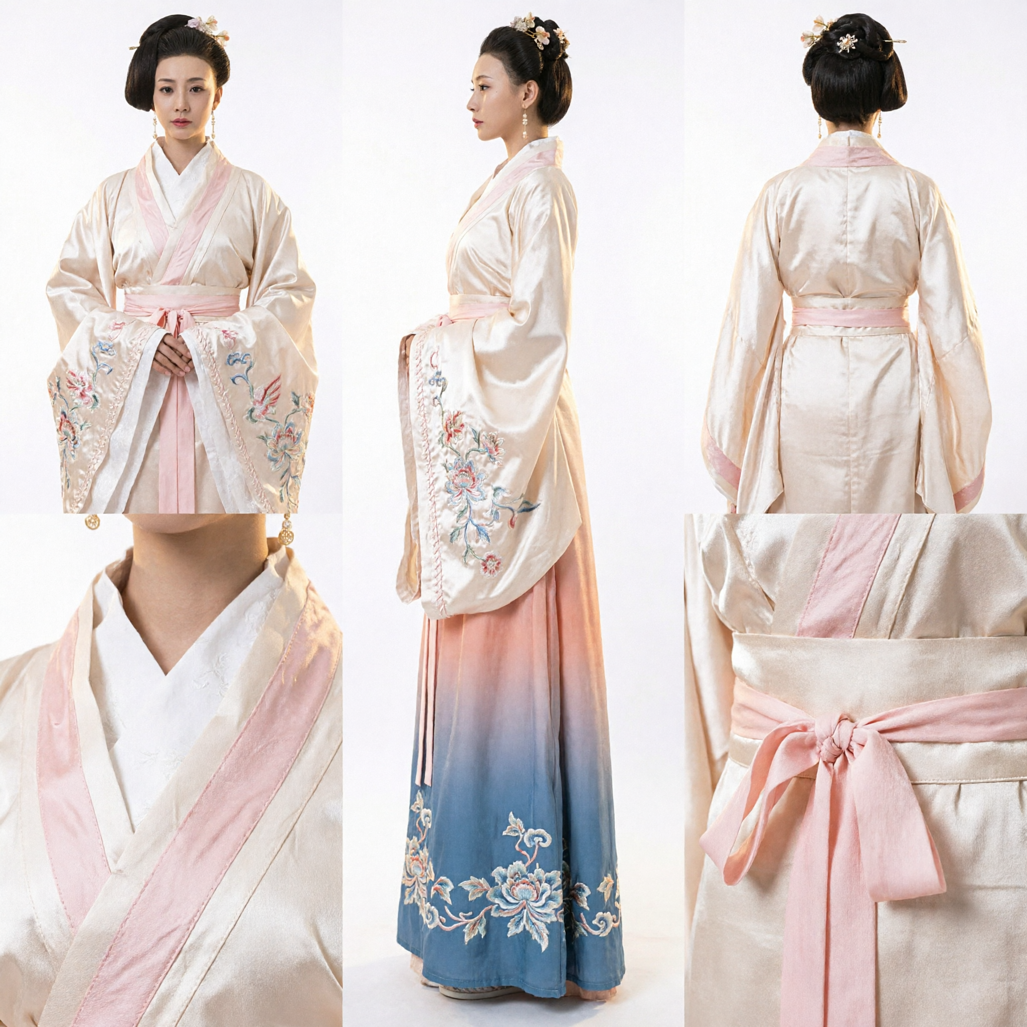 Elegant Ancient Chinese Palace Lady Hanfu Costume White and Pink Traditional Dress for Women Cosplay