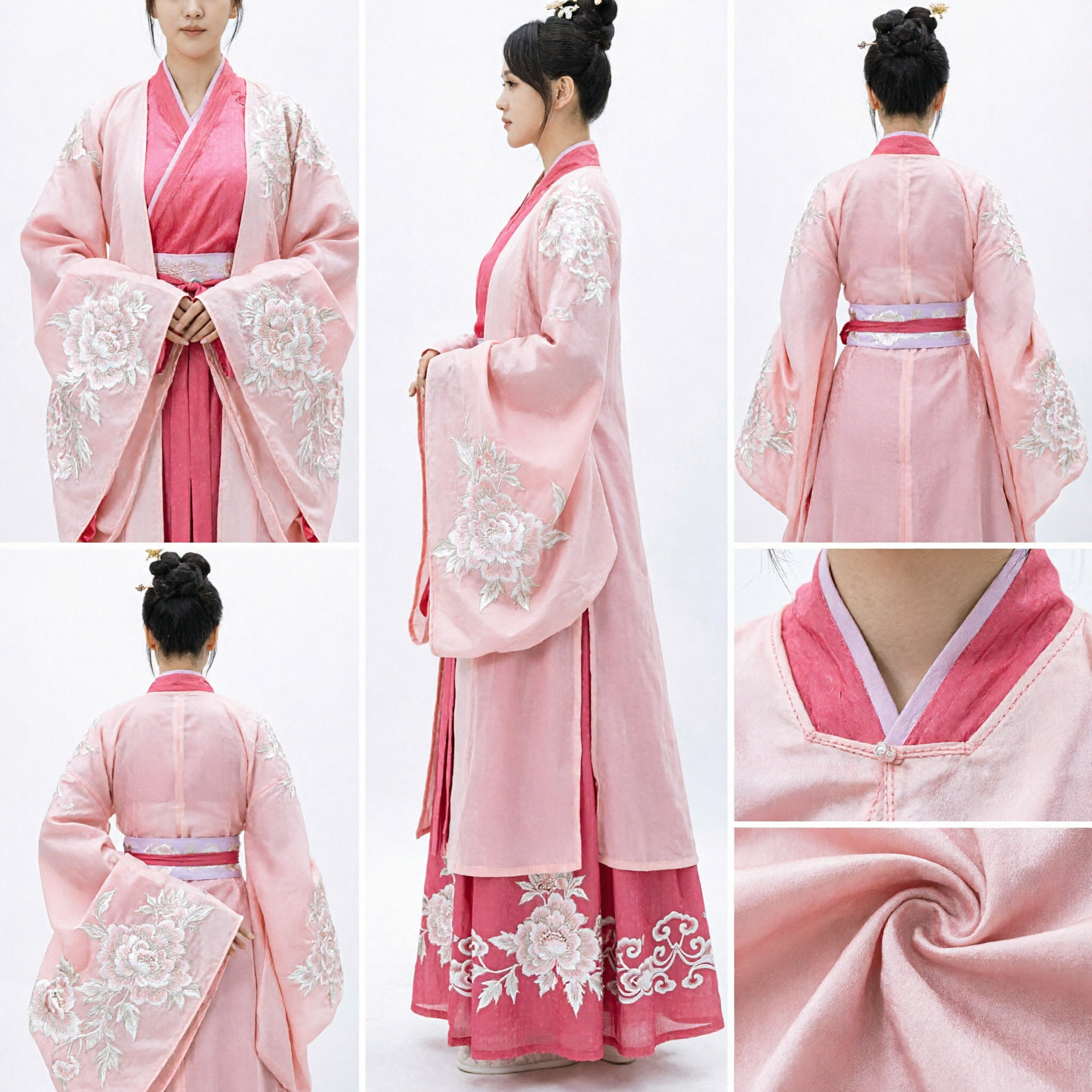 Exquisite Pink Ancient Chinese Hanfu Dress Traditional Embroidered Noblewoman Costume for Women Historical Cosplay