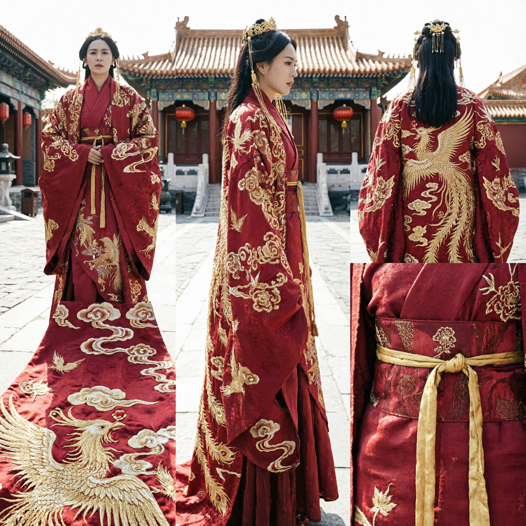 Ancient Chinese Red Hanfu Costume Women's Traditional Embroidered Noble Dress for Historical Drama Cosplay