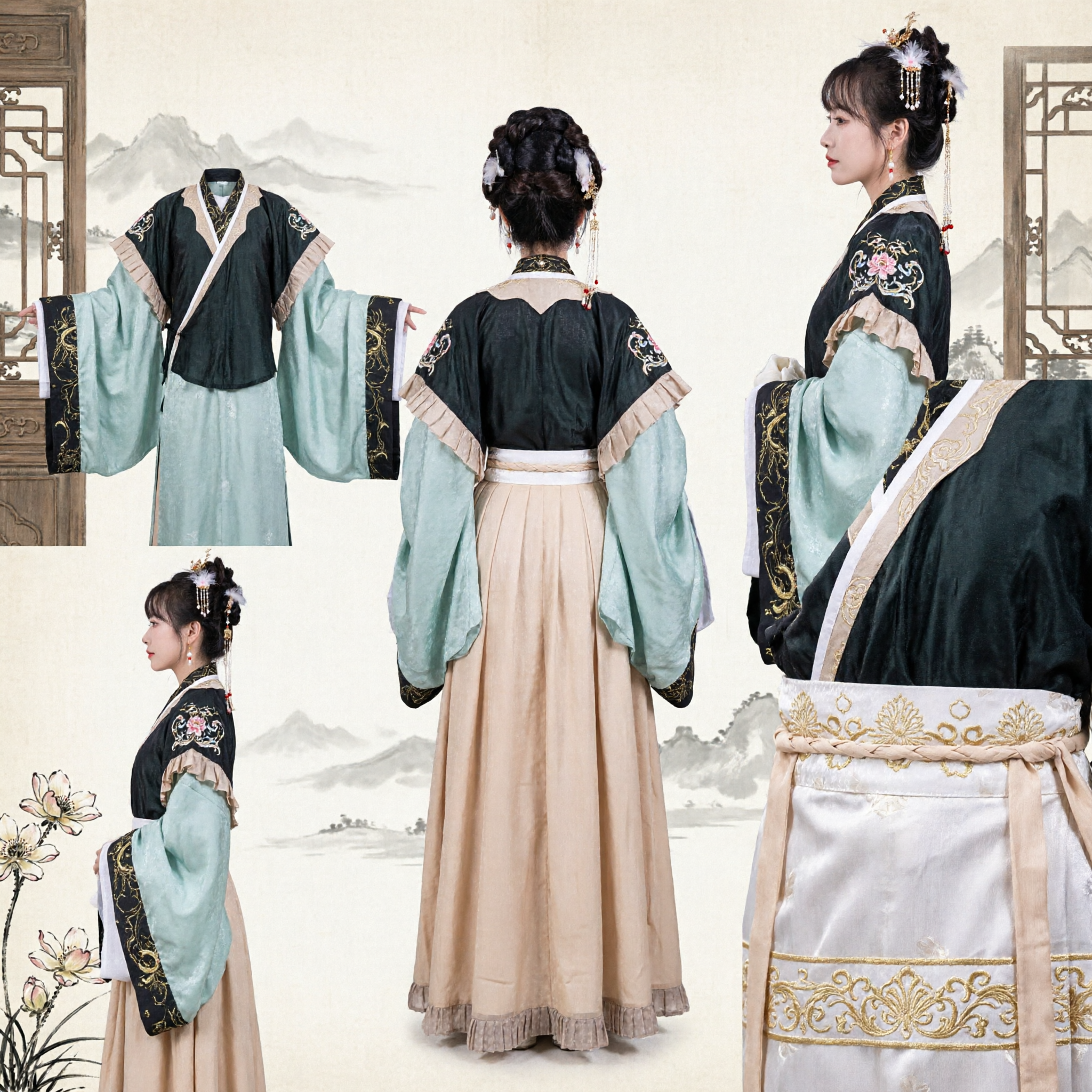 Ancient Chinese Hanfu Costume Traditional Wei Jin Dynasty Noble Lady Dress for Women Cosplay