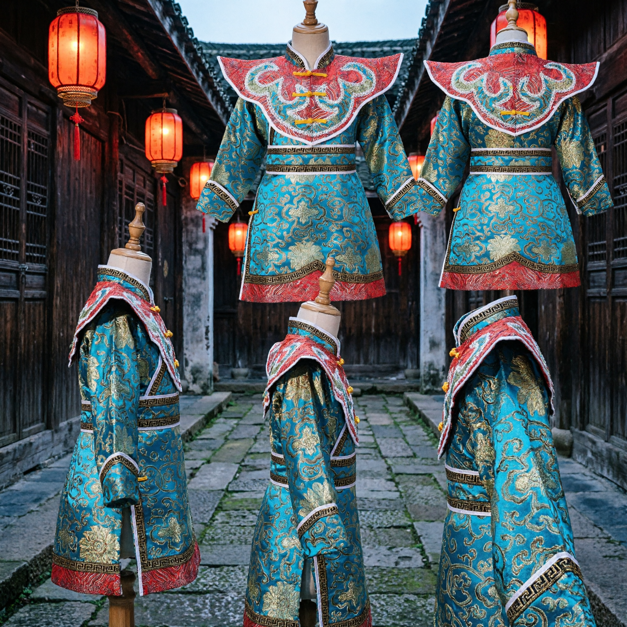 Kids Traditional Chinese Opera Costume Dragon Robe Peking Sichuan Face Changing Performance Wear for Boys Girls