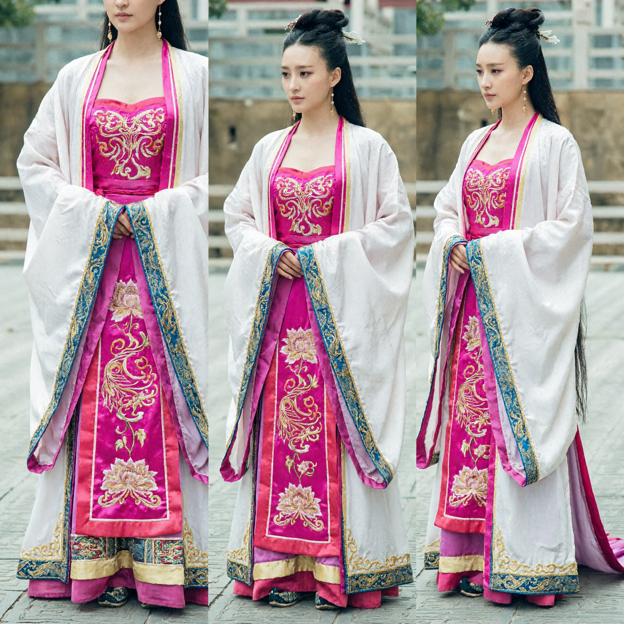 Exquisite Pink and White Traditional Chinese Hanfu Ancient Princess Costume Elegant Historical Dress for Women Cosplay