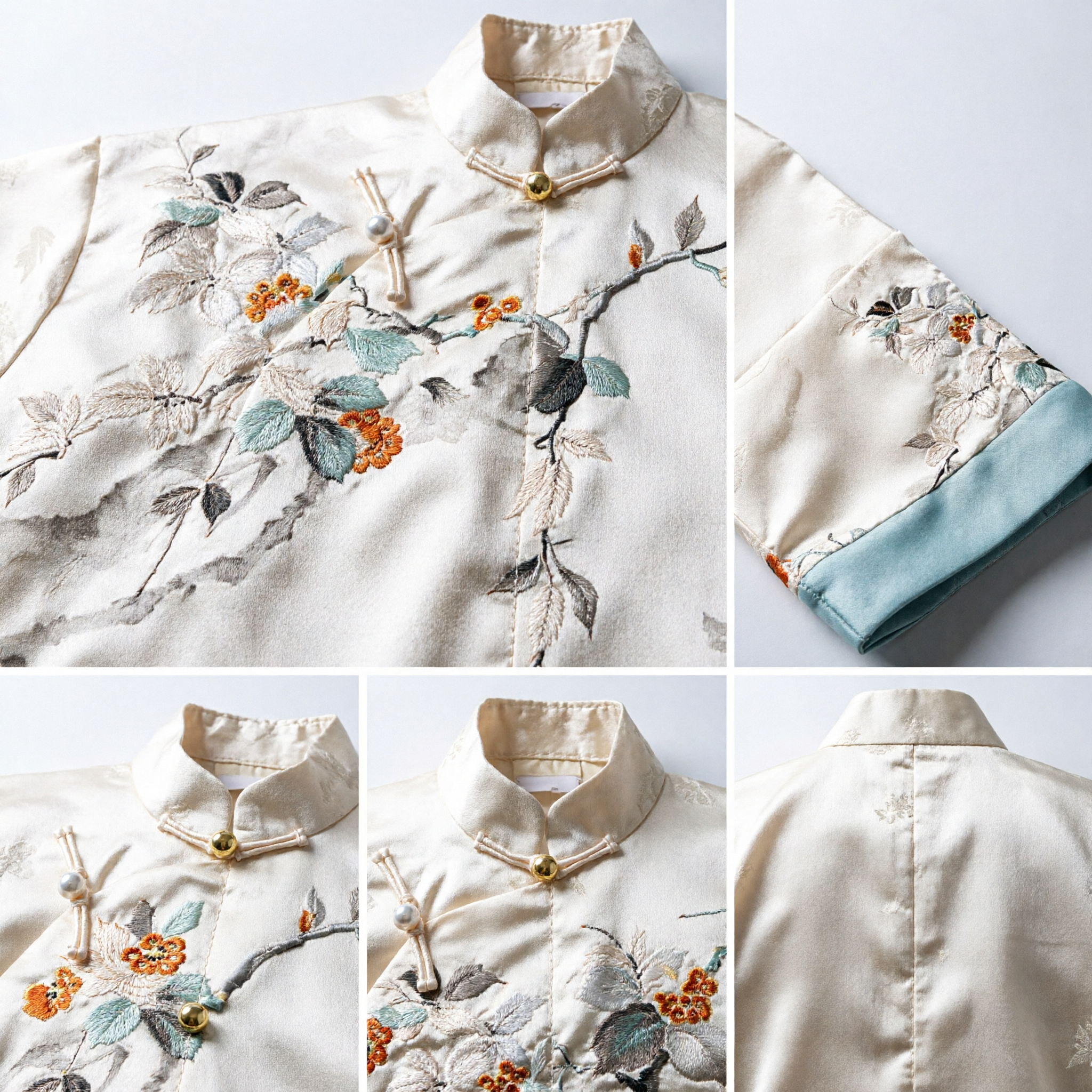 Classical Chinese Traditional Hanfu Waist Sash Ink Wash Floral Pattern Silk Accessory for Women