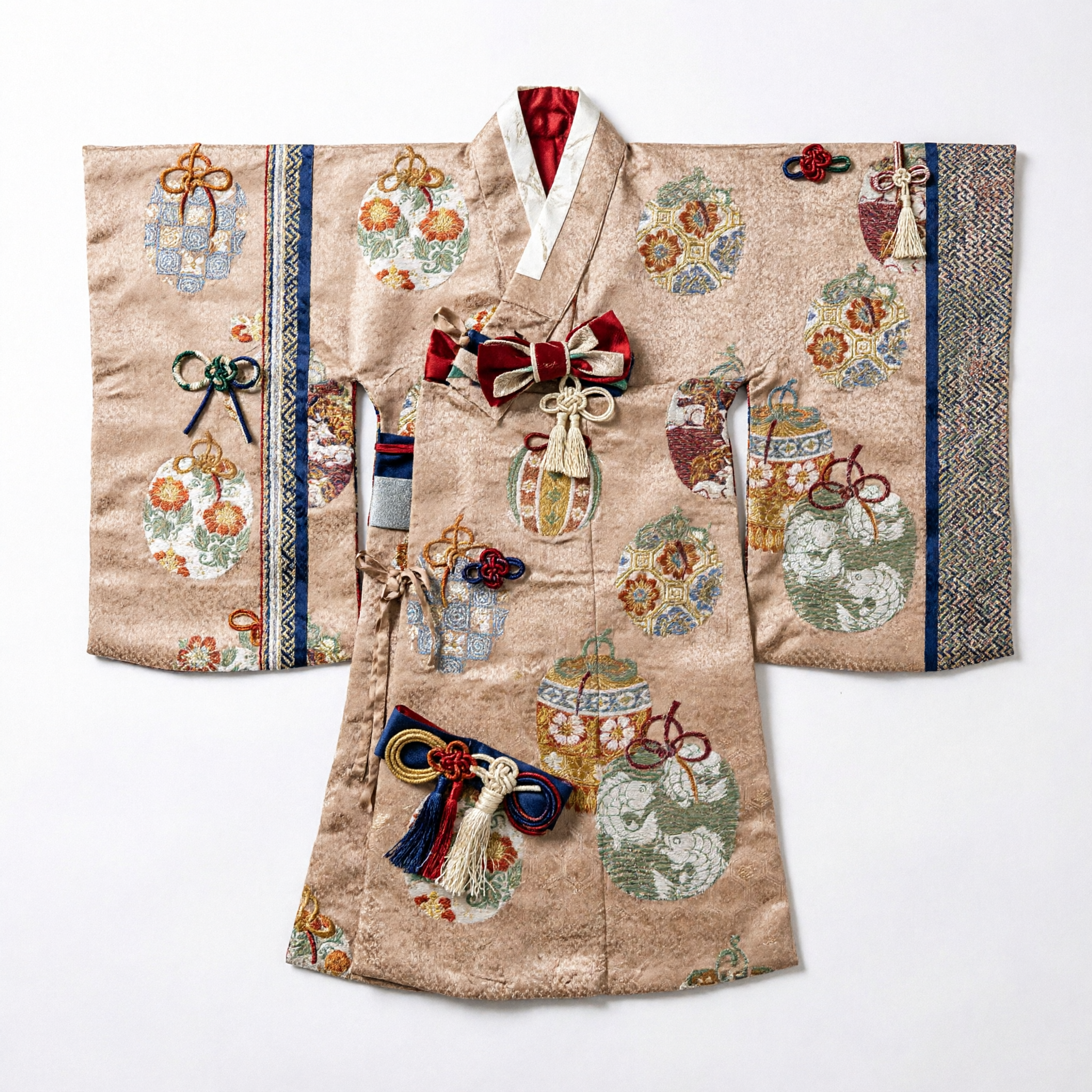 Traditional Chinese Brocade Table Runner with Auspicious Fish and Floral Patterns for Wedding Banquet Home Decor