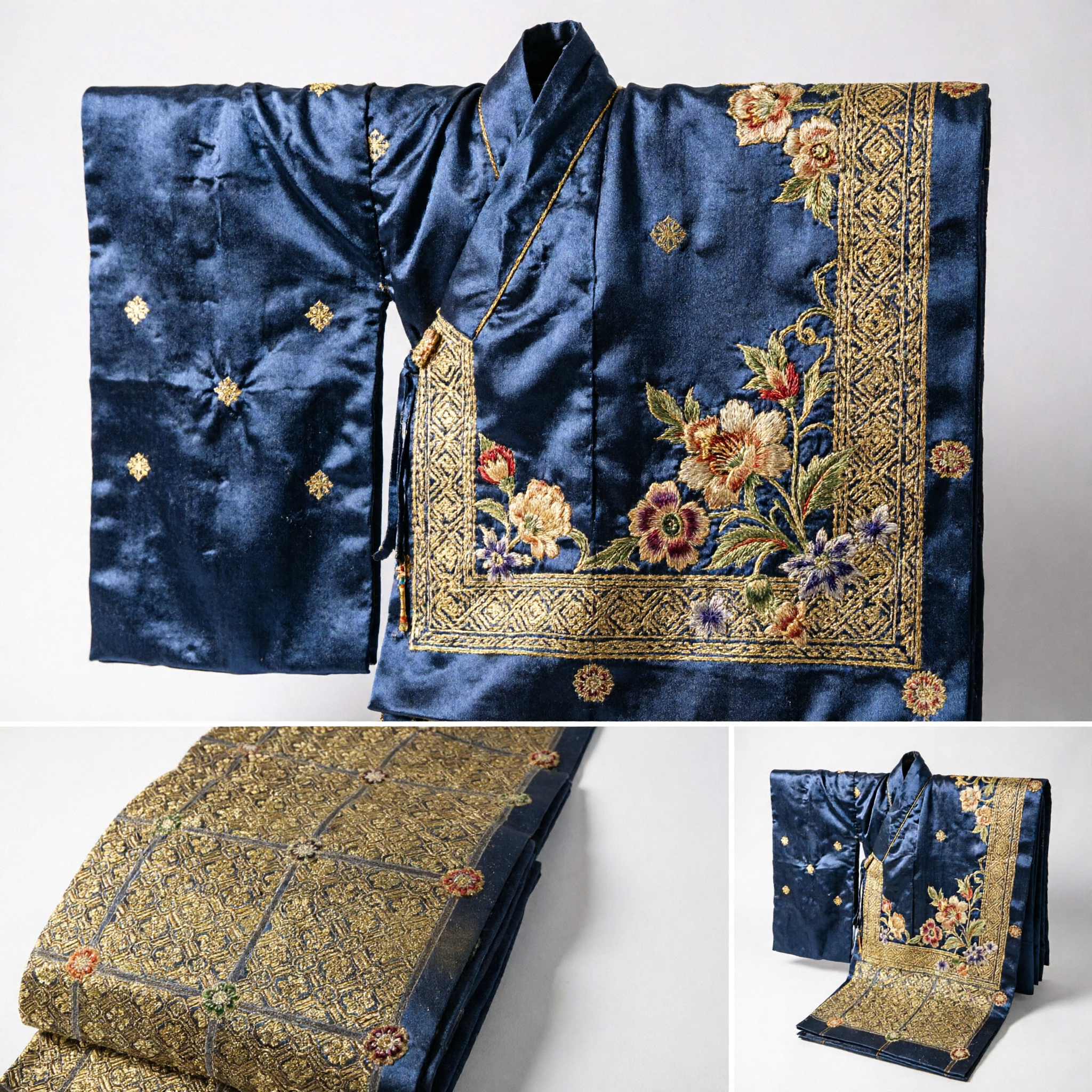 Asian Traditional Black Gold Silk Brocade Fabric for Hanfu Cheongsam Costume Dress Making Material