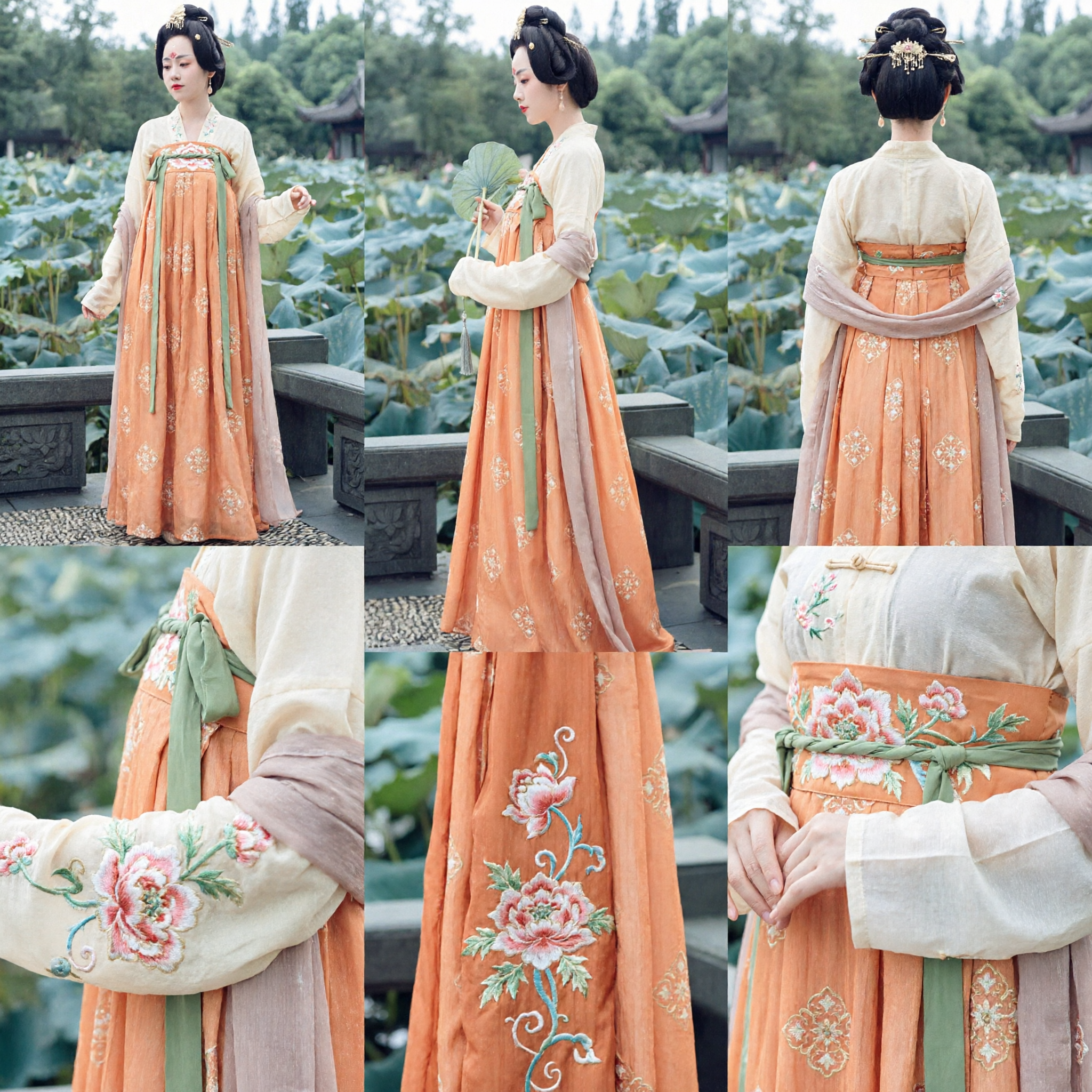 Women's Traditional Chinese Tang Dynasty Hanfu High Waist Ruqun Ancient Costume for Photography and Cosplay
