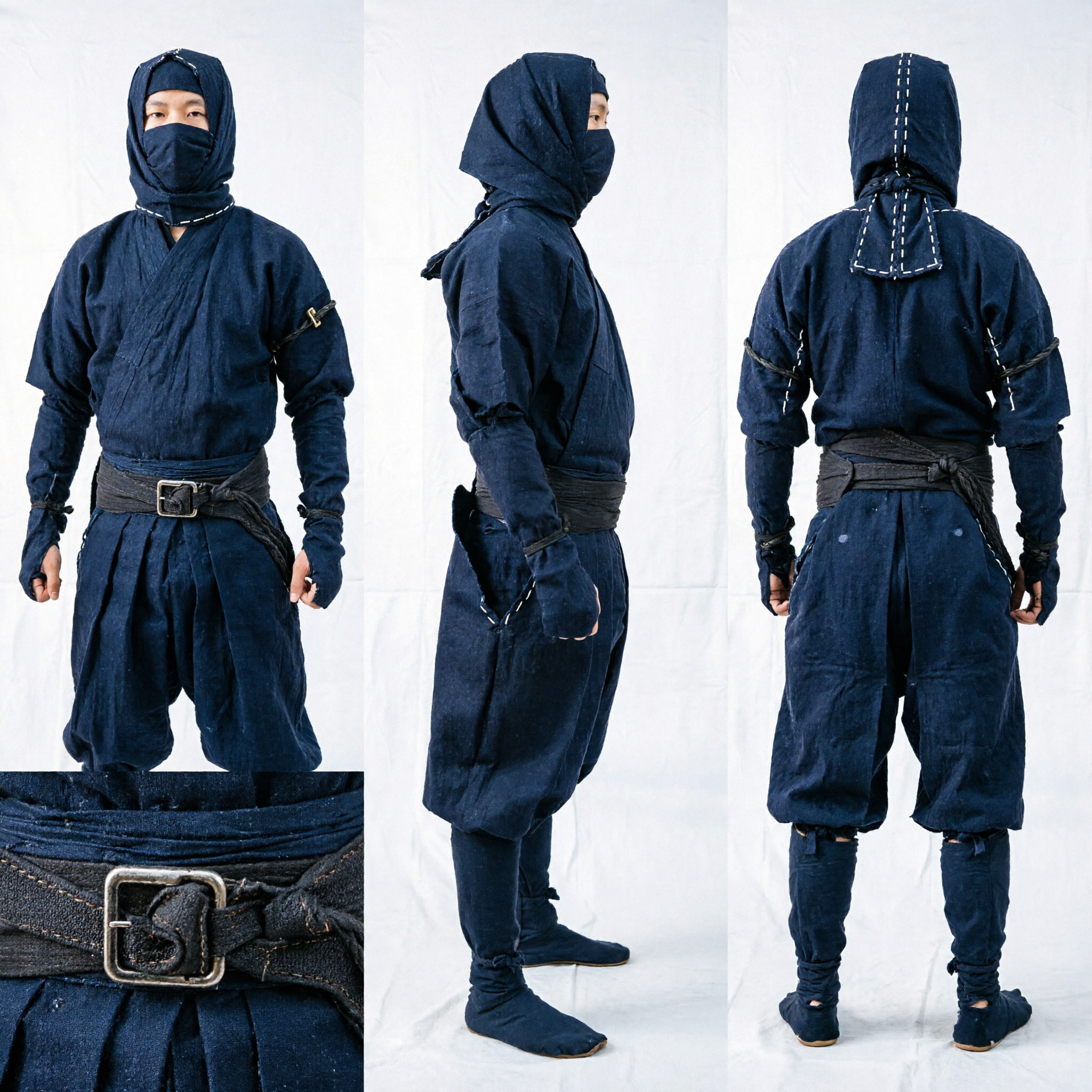 Traditional Black Ninja Costume Full Body Suit with Mask and Sword for Adult Halloween Cosplay