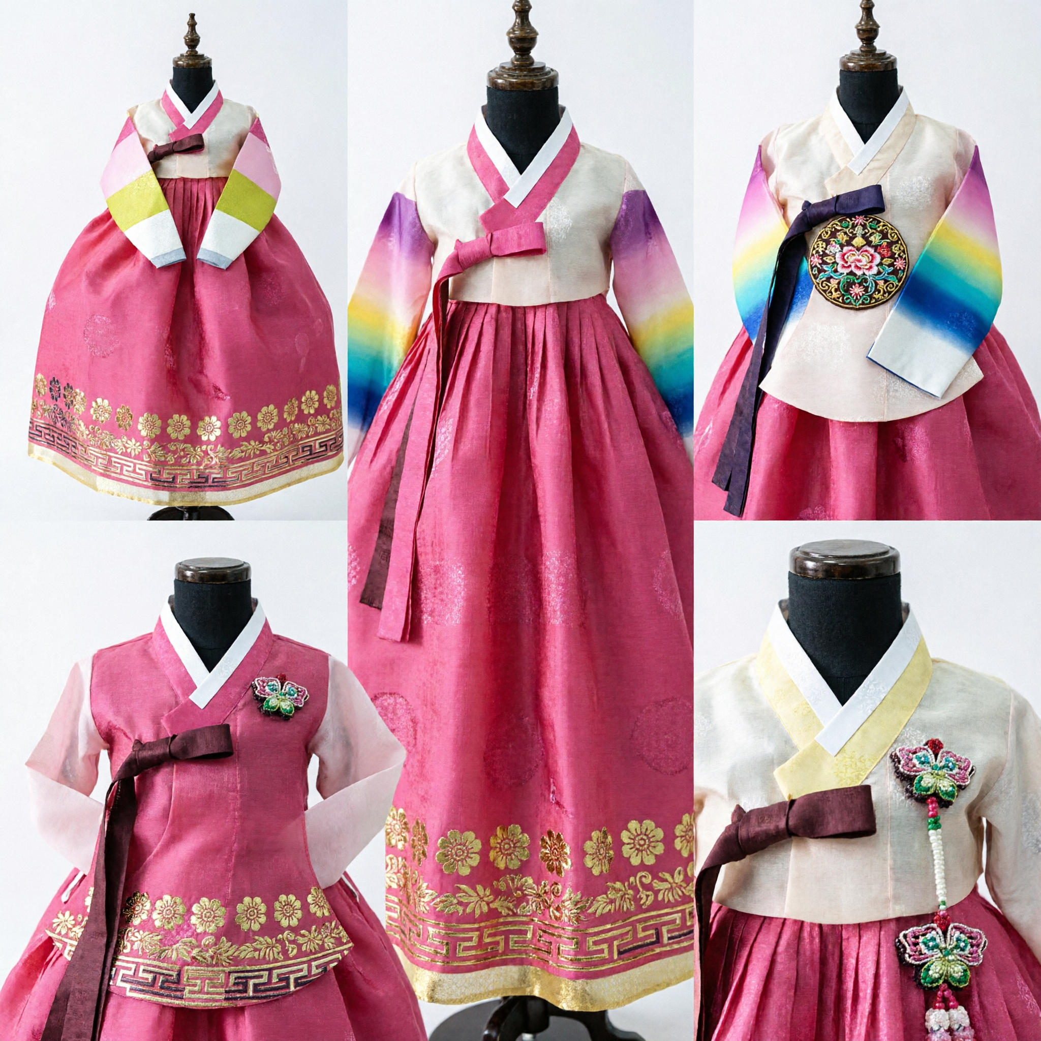 Traditional Korean Hanbok Bottle Cover Pink Embroidered Dress for Wine Soju Party Decoration Gift