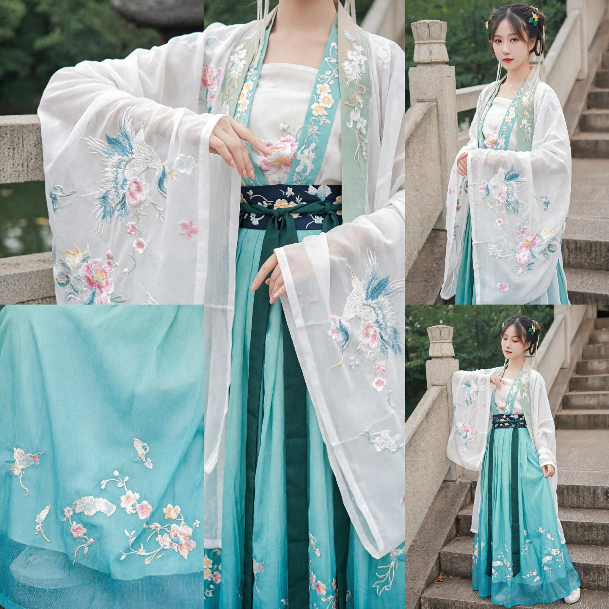Traditional Chinese Hanfu Clothing Women's Embroidered Ancient Costume Song Dynasty Style Dress for Photography and Events