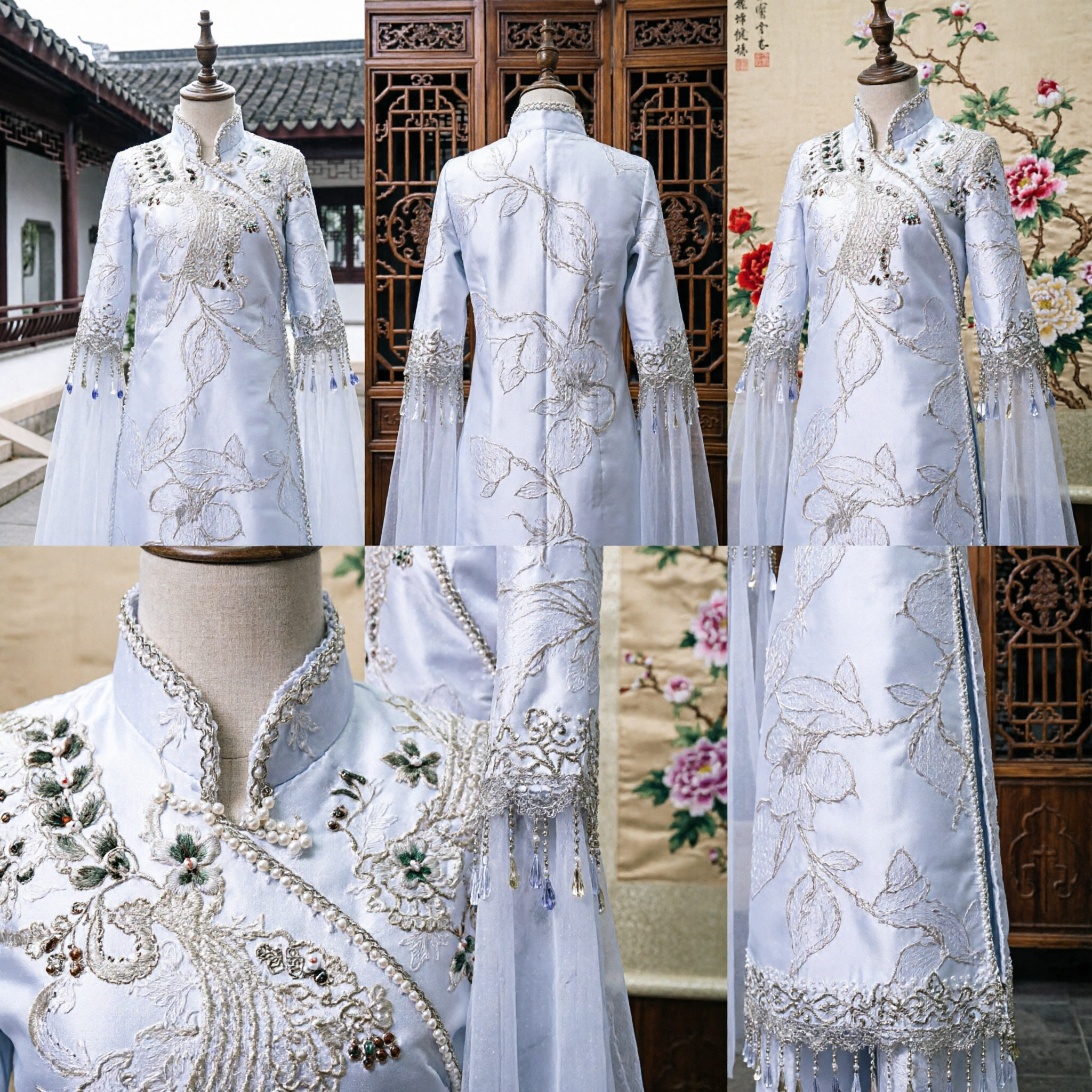 Exquisite White Chinese Traditional Hanfu Dress with Embroidered Cape Ancient Fairy Stage Performance Costume for Women