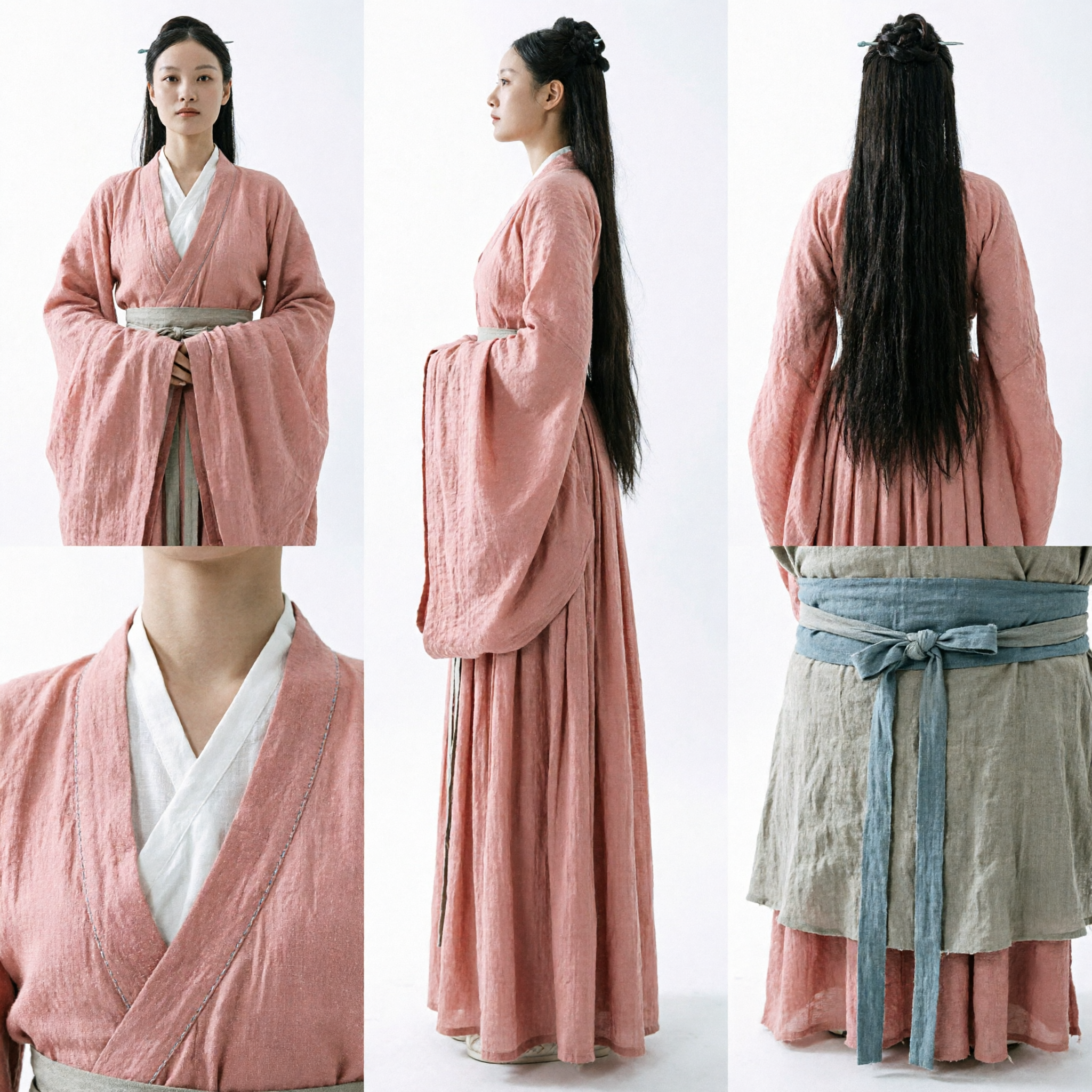Elegant Pink Hanfu Traditional Chinese Ancient Costume for Women Historical Cosplay Ruqun Dress Set
