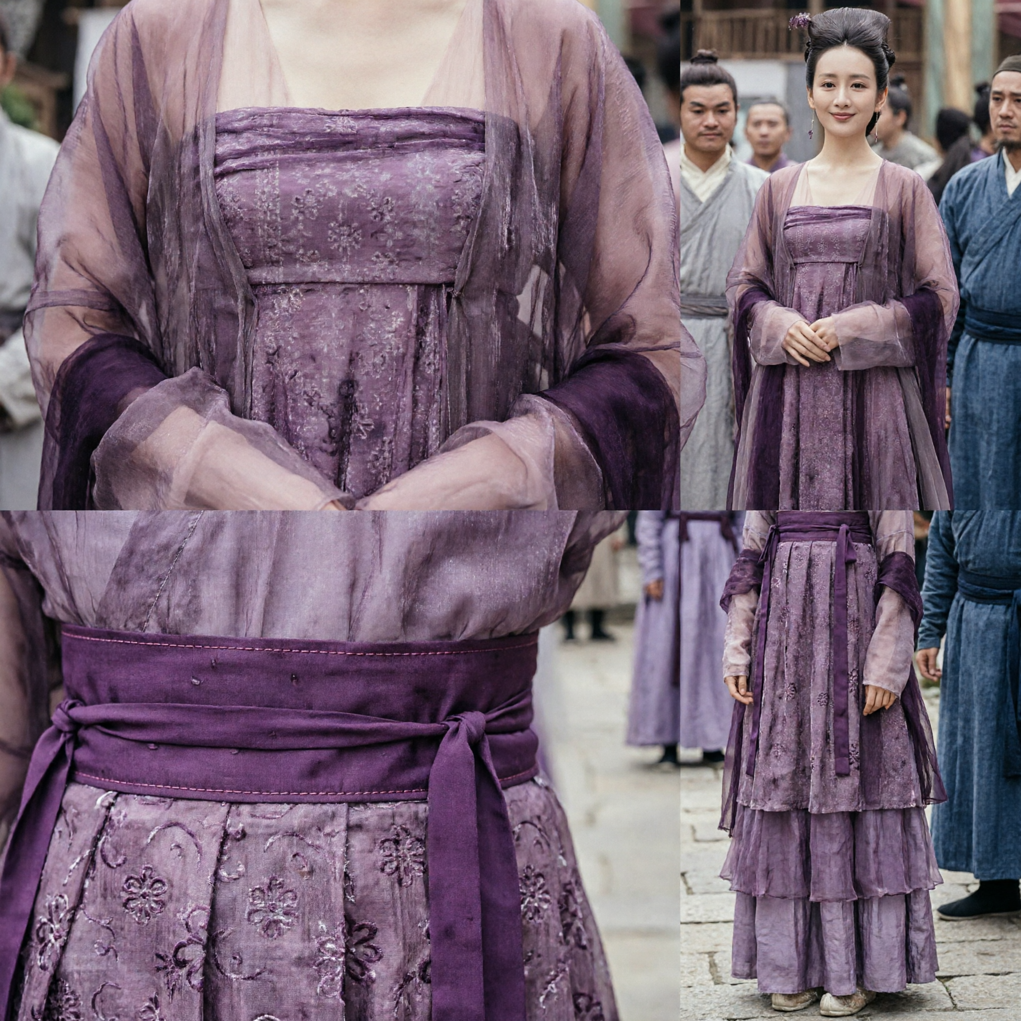 Traditional Chinese Purple Hanfu Song Dynasty Ancient Costume Women's Historical Dress for Cosplay and Performance